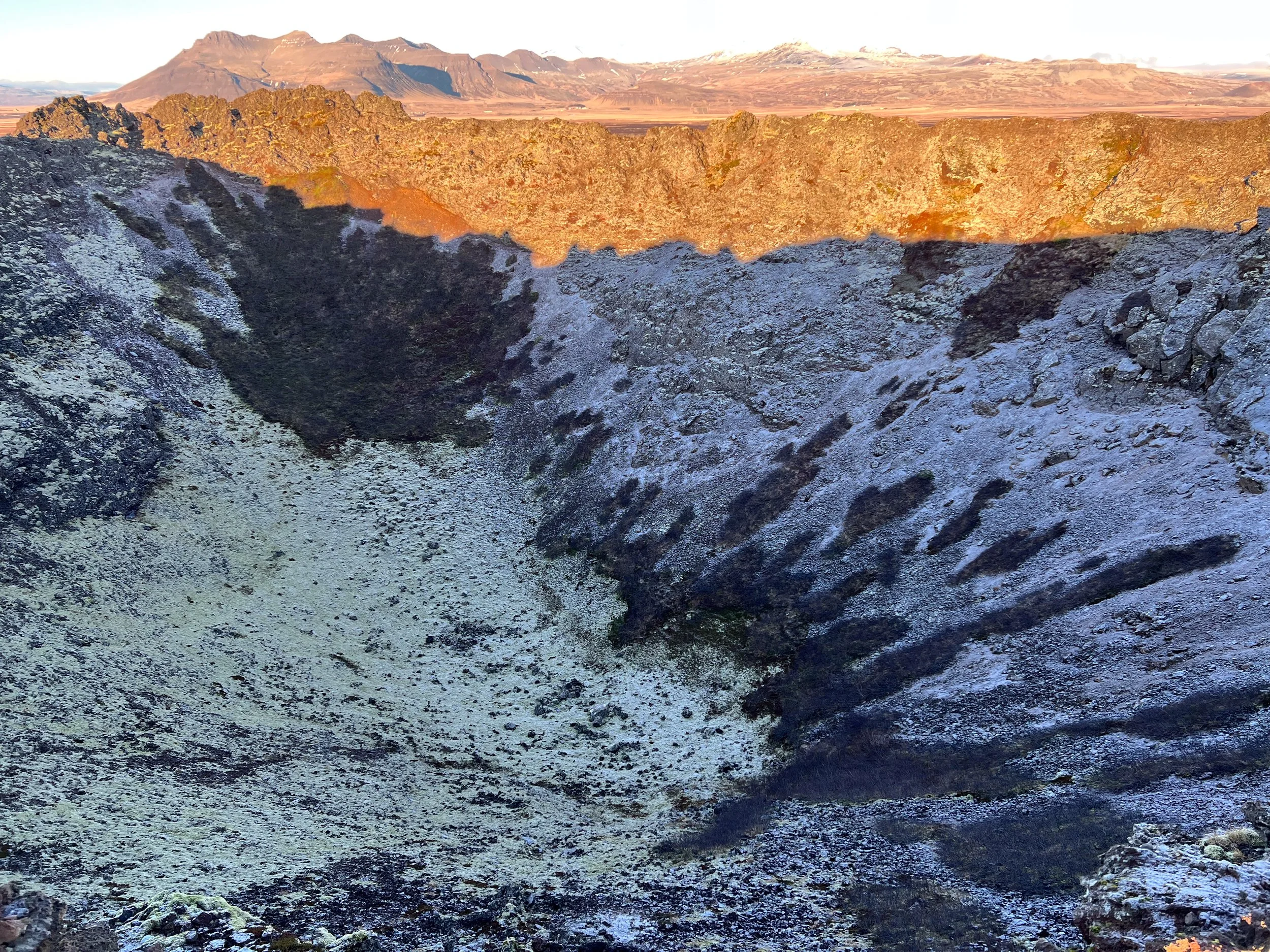 Looking Down into Eldborg Crater