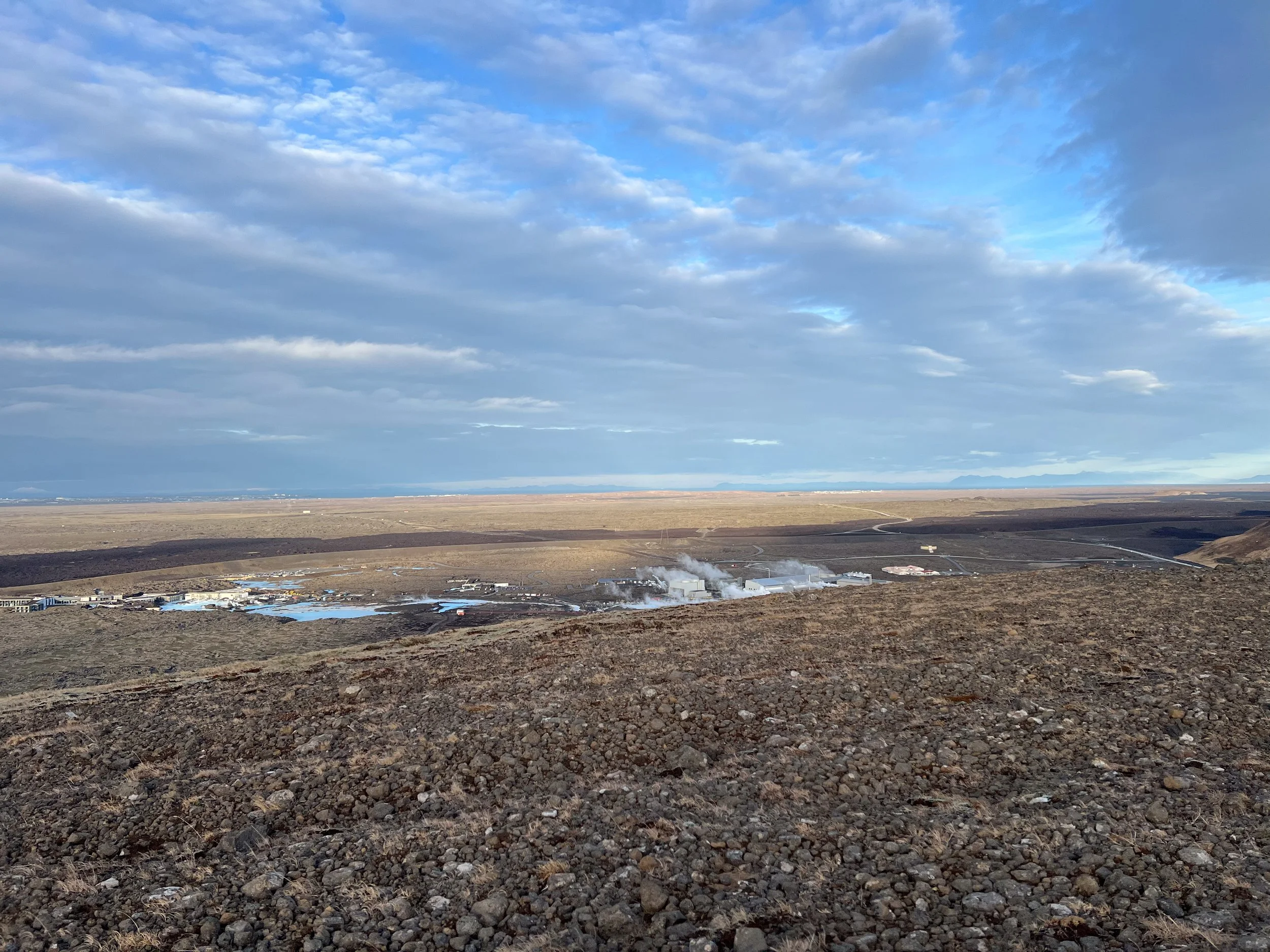Overlooking Svartsengi Geothermal Power Plant and the Blue Lagoon.
