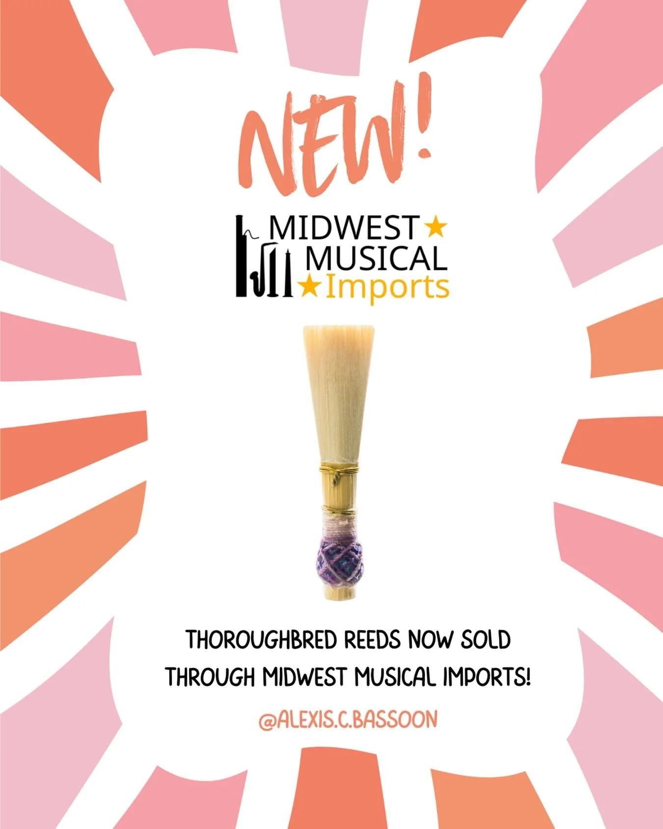Super excited to announce that you can now find Thoroughbred Reeds at Midwest Musical Imports!

I&rsquo;m so glad I pushed myself out of my comfort zone by reaching out to MMI about selling through them, fearing rejection. But one of my 2026 goals ha