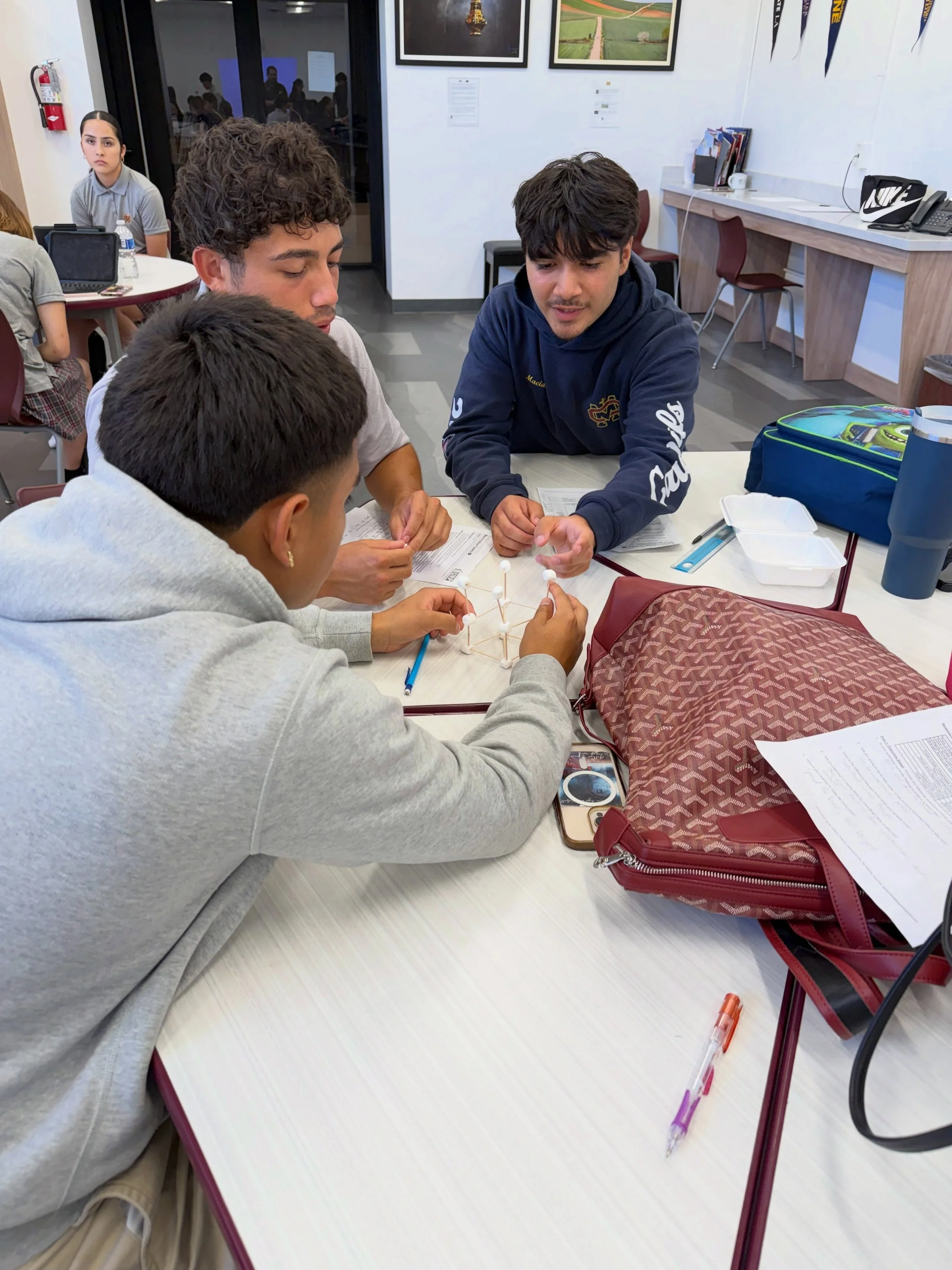 Hands-on learning is already underway at CSHM!

Today, our Introduction to Engineering students tested premade catapults by launching Starburst candies and measuring how far they traveled. Meanwhile, our AP Business students put their business skills