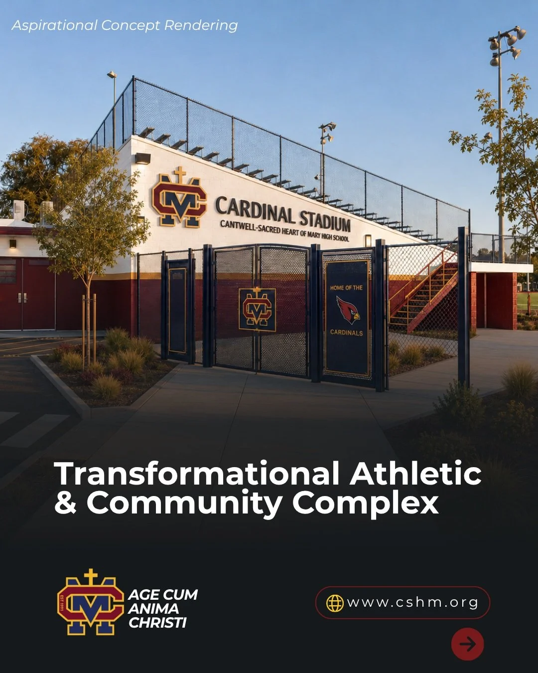 Building the Future of Cardinal Athletics

Today, we are proud to officially launch our Transformation Athletic Community Complex Campaign, an important effort to modernize our football field, track, and athletic facilities.

This project is about mo