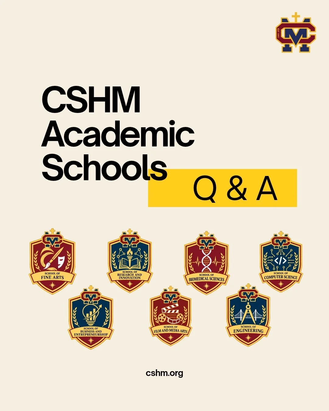 📚As we prepare for the full launch of the CSHM Academic Schools during the 2027&ndash;2028 school year, we know our students and families may have questions.

Swipe through Part One of our Family Q&amp;A to learn more about the Academic Schools, stu