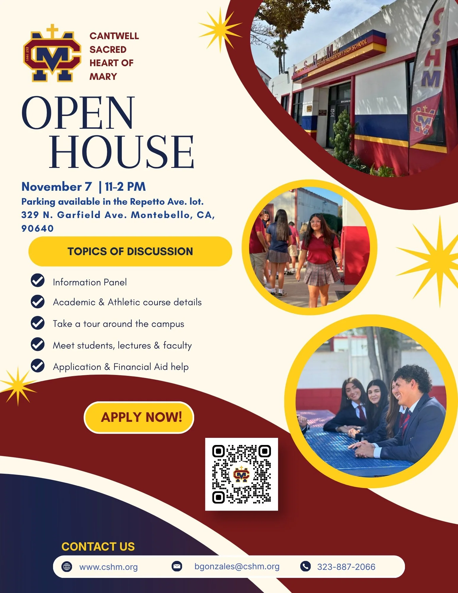 Your future as a Cardinal starts here! ✨

Join us for Open House on November 7 from 11 AM&ndash;2 PM and discover what makes CSHM special! 

Interested 8th graders can also explore our Scholars Program and apply for early acceptance. 🎓 Applications 