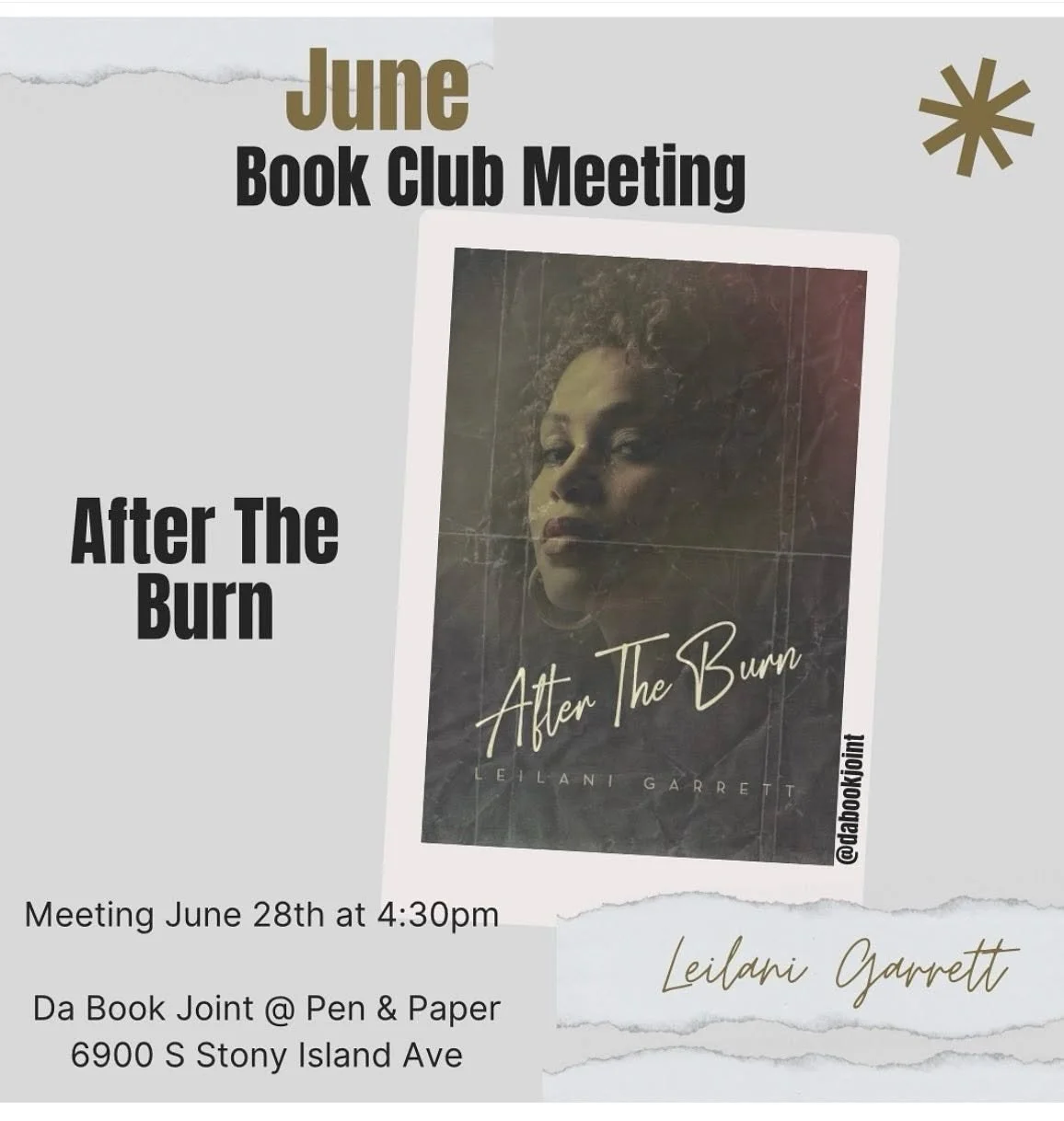 Today @dabookjoint After The Burn is the book club pic!! Come on down and let&rsquo;s chat about how Elle overcame betrayal, workplace sabotage, self-doubt, unexpected desire and confusion. She won y&rsquo;all. 

And her journey is a blueprint for su