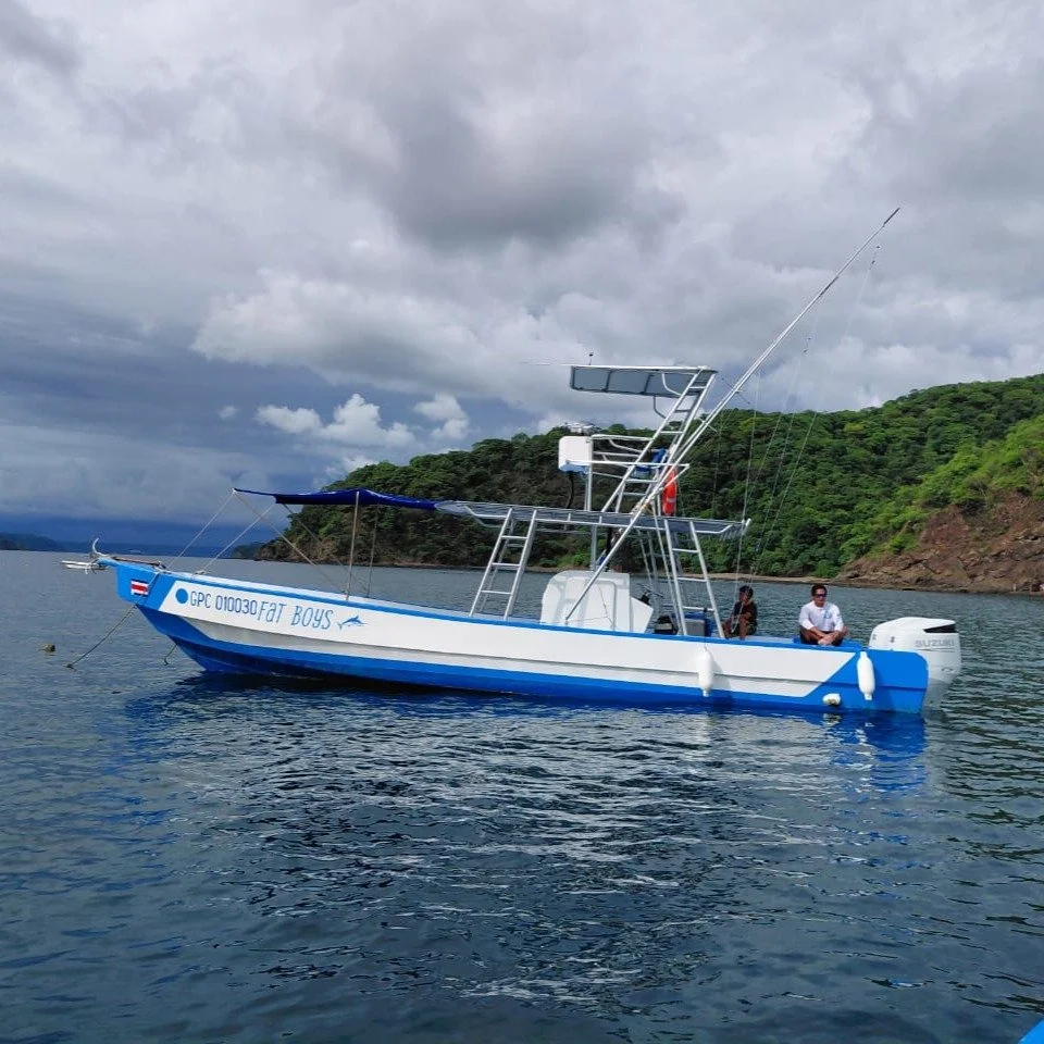 Climb aboard our newest boat for a fishing tour! 
The latest addition to our team is a real beauty - she's a 34ft Ticoboat, twin engine with two 300hp Suzuki Outboards.