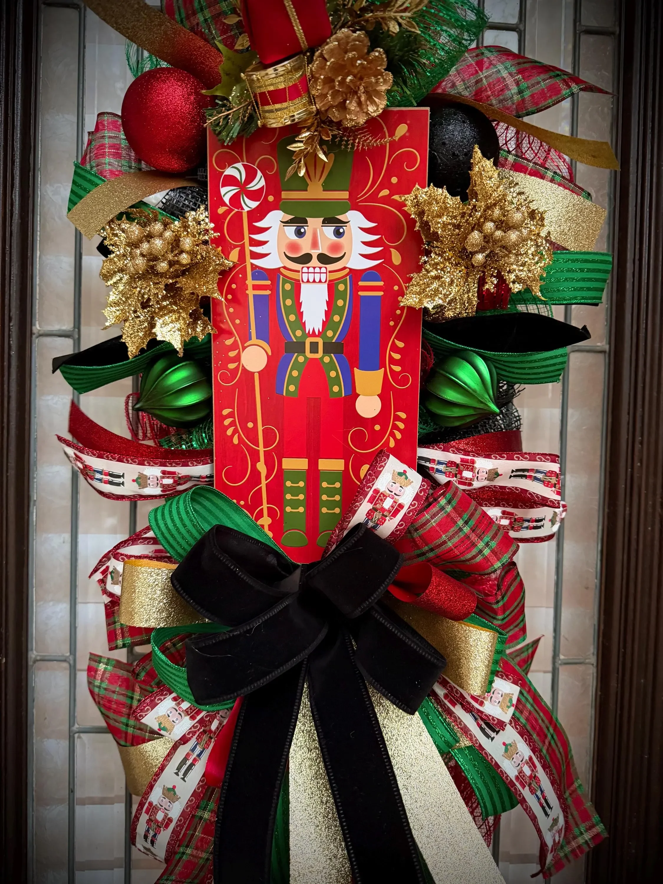 Handmade Nutcracker Christmas Door Swag | Holiday Front Door Decor