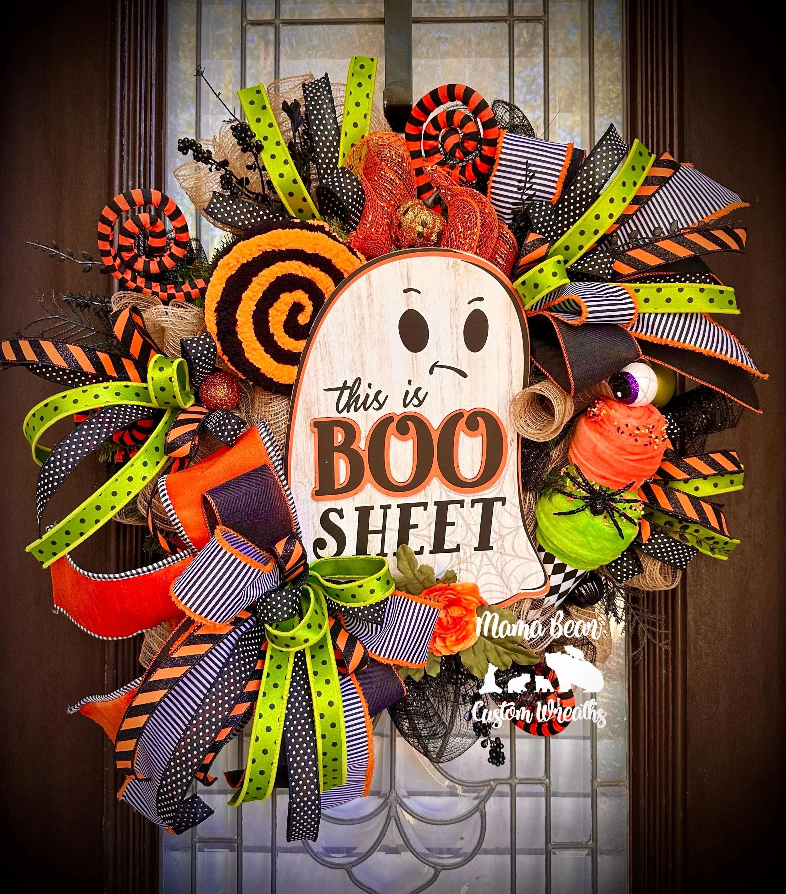 Whimsical Halloween Ghost Wreath: Funny Handmade Decor