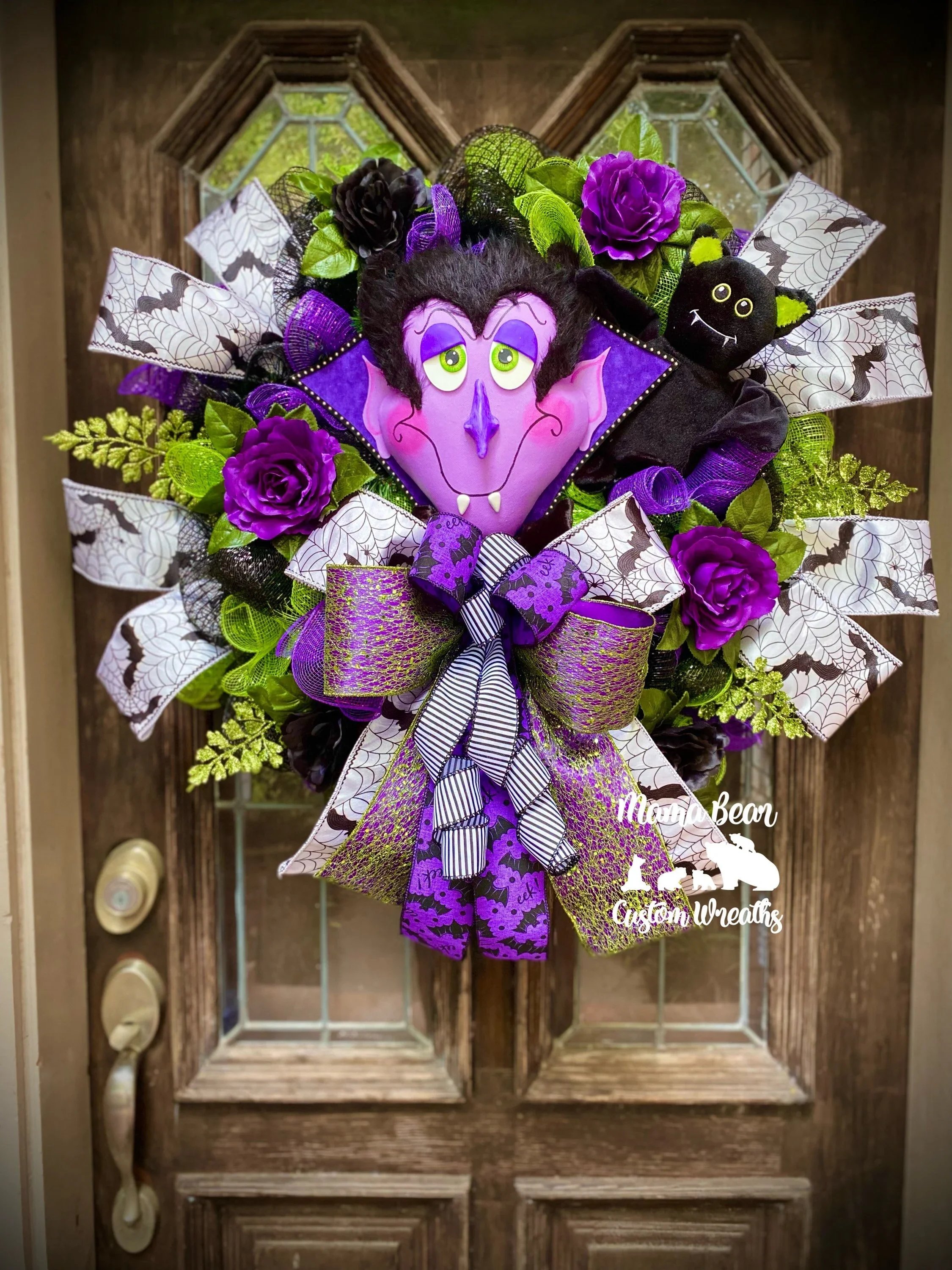 Vampire Halloween Wreath: Dracula Door Decor, Party Decorations