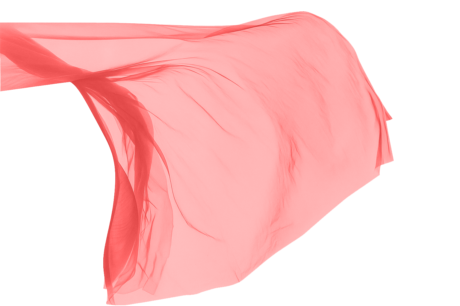 Close-up of a pink silk or satin fabric with soft folds and flowing lines.