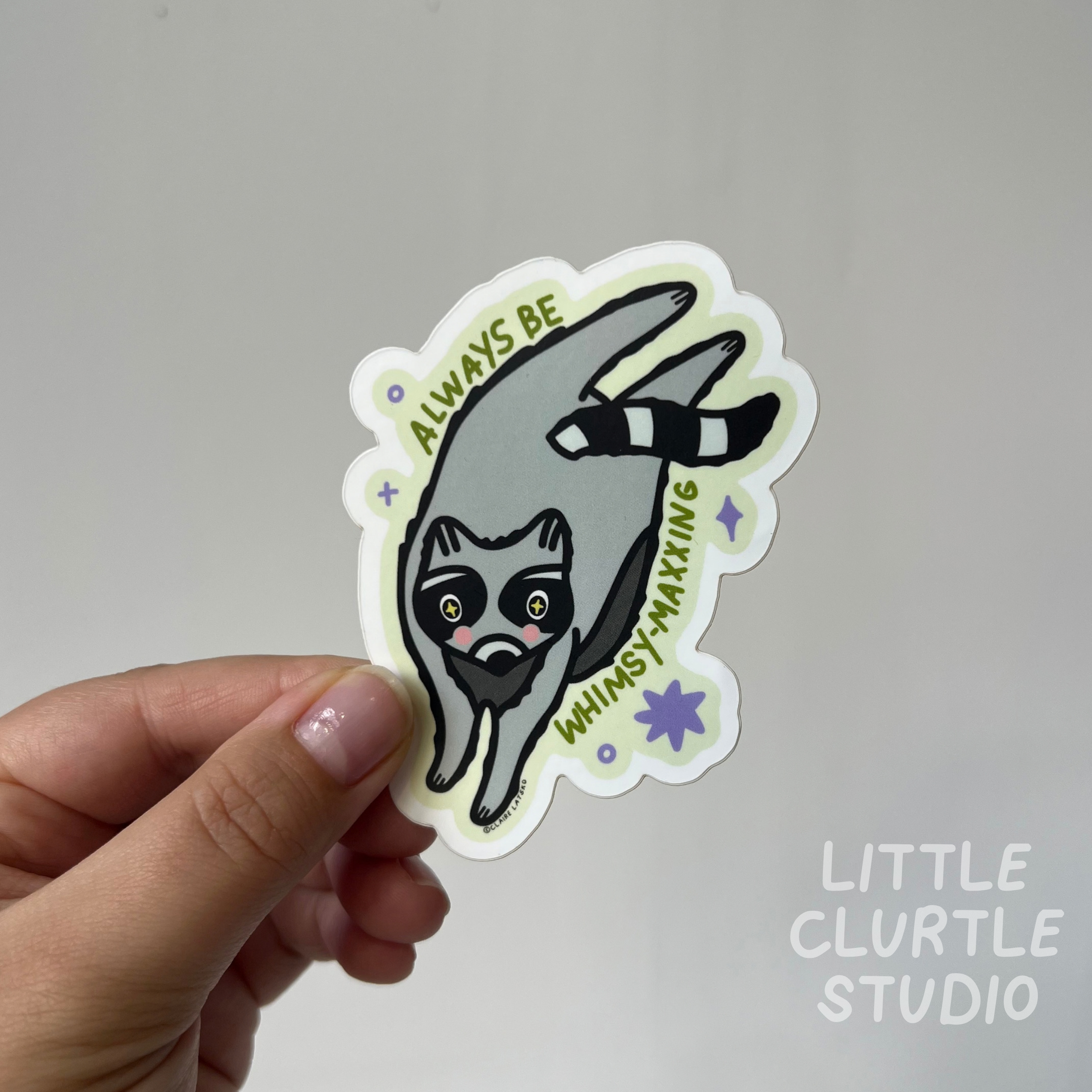 Whimsy-maxxing Raccoon Sticker