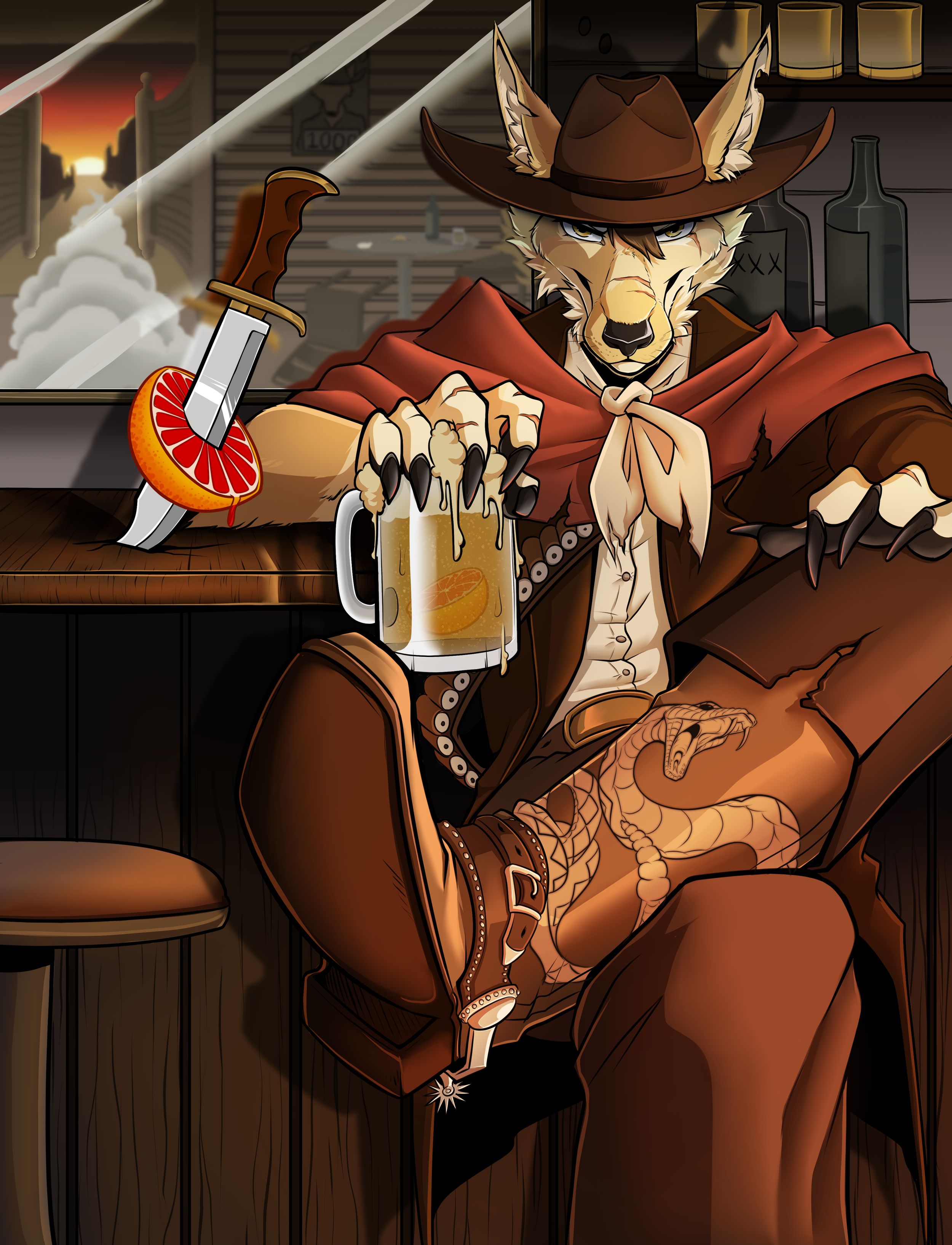 Slightly Furry - Hella Furry Can Art - Blood Orange.png