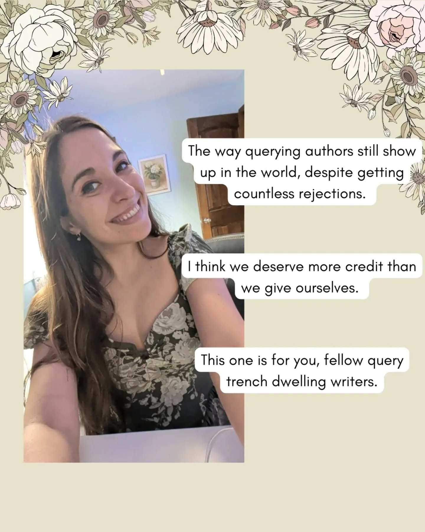 This one is for my fellow trench dwelling querying authors. I see you and I just wanted to tell you, you're doing great 💚✨

#querytrenches #queryingauthor #querying
