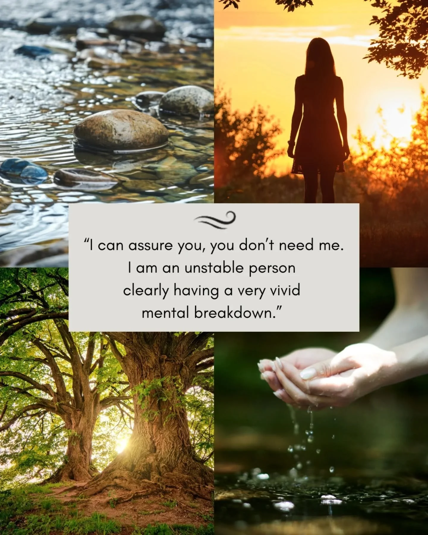 Out of context quotes to help you fall in love with my FMC, Cordelia. 

It's also important to know&hellip;

✨She has anxiety
🌸Loves nature
🙎Excels at being in denial
🌊Has a deep connection to water

PS. Her go to band would have to be @ajrbrother