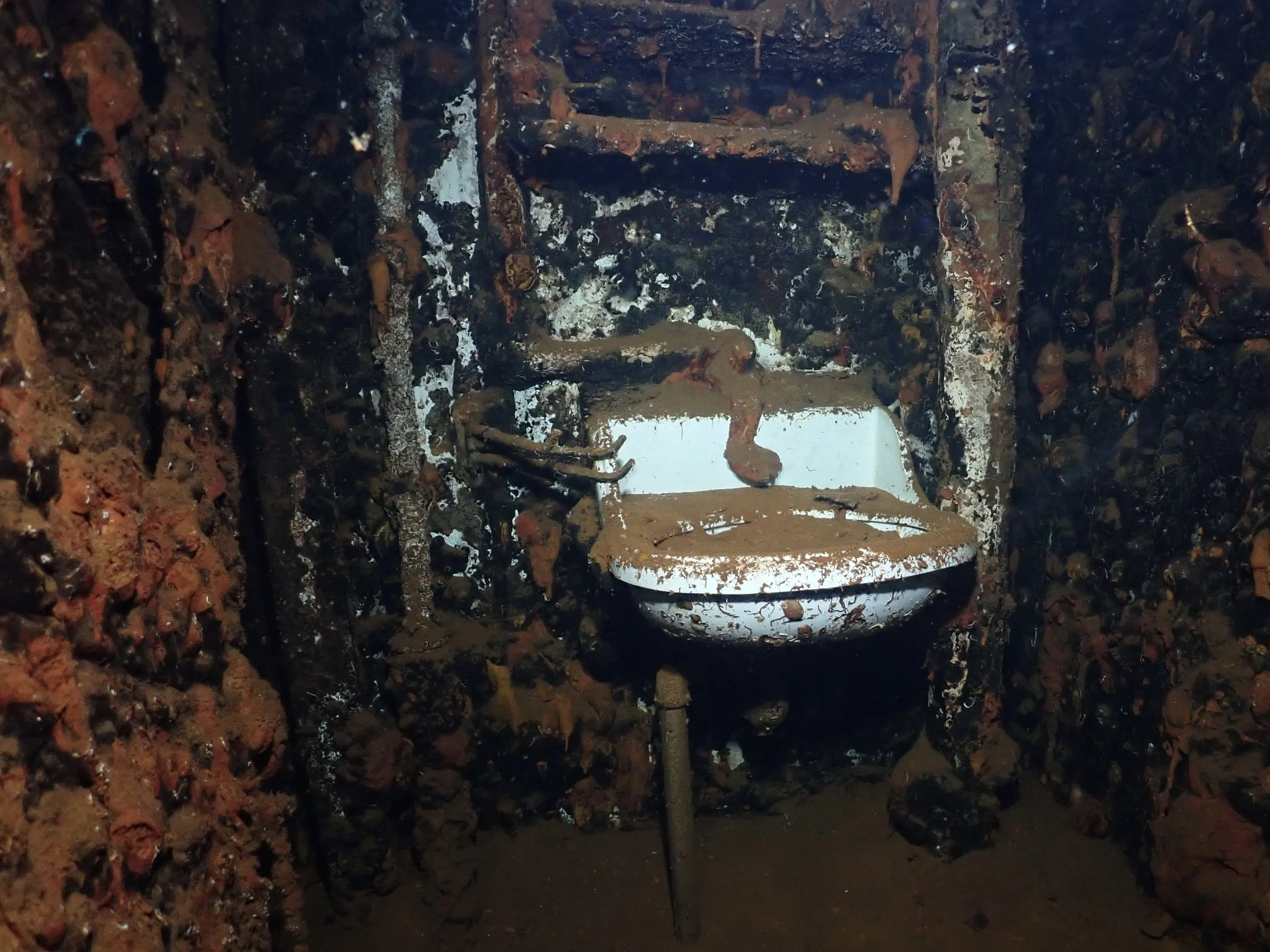 Bathroom sink in the Captain's quarters
