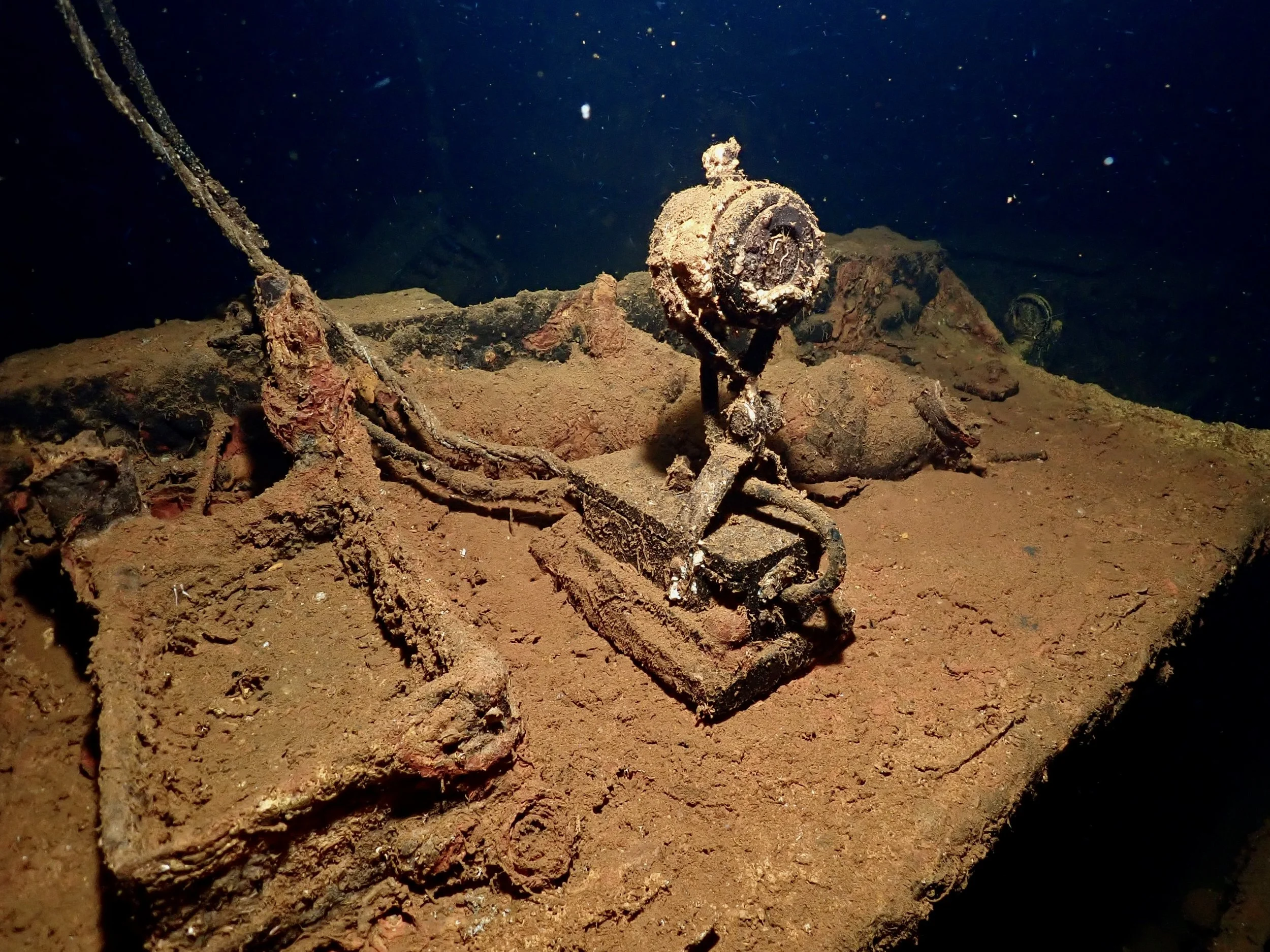 Microphone still standing in the Combat Information Center (CIC)