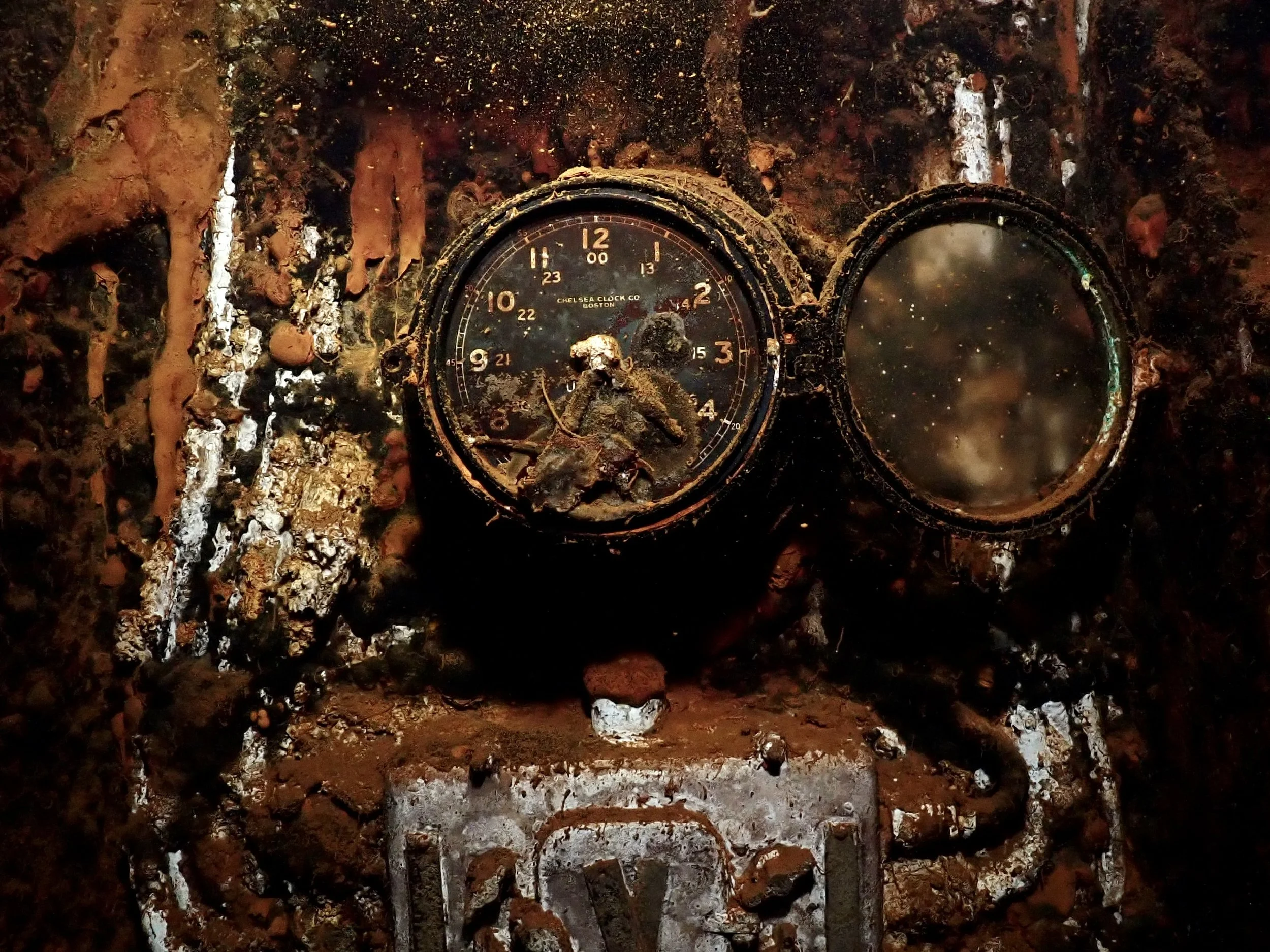 Clock on the wall of the Officer's Mess Hall