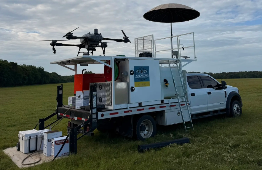 Drone Services for Agriculture Truck with Dronw