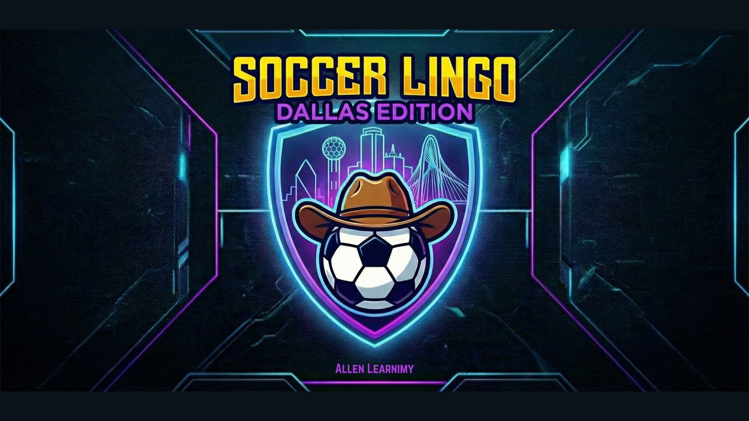 Google Play app cover showing black tech background with a soccer ball wearing a hat