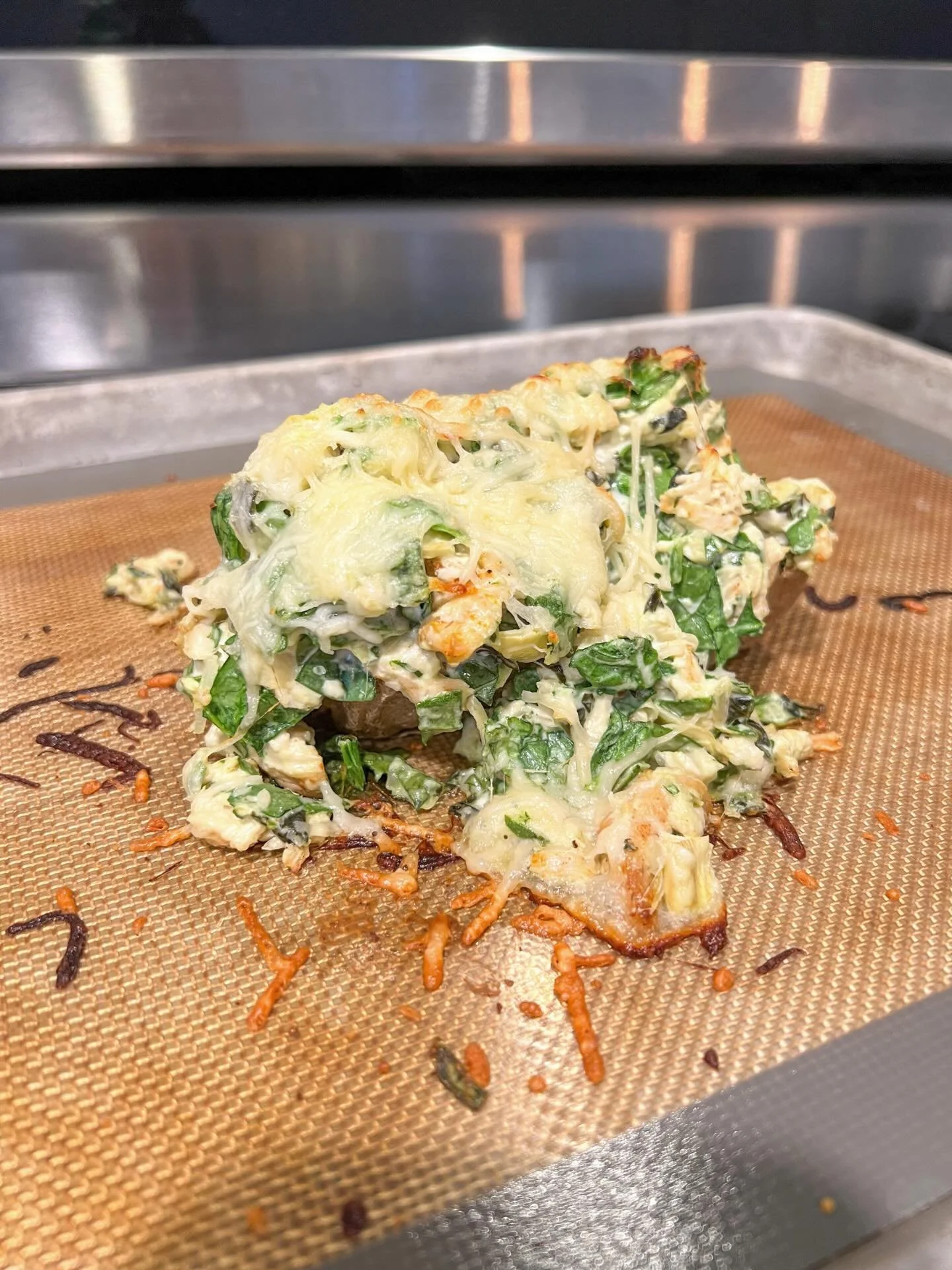 Chicken Spinach Artichoke Stuffed Potato