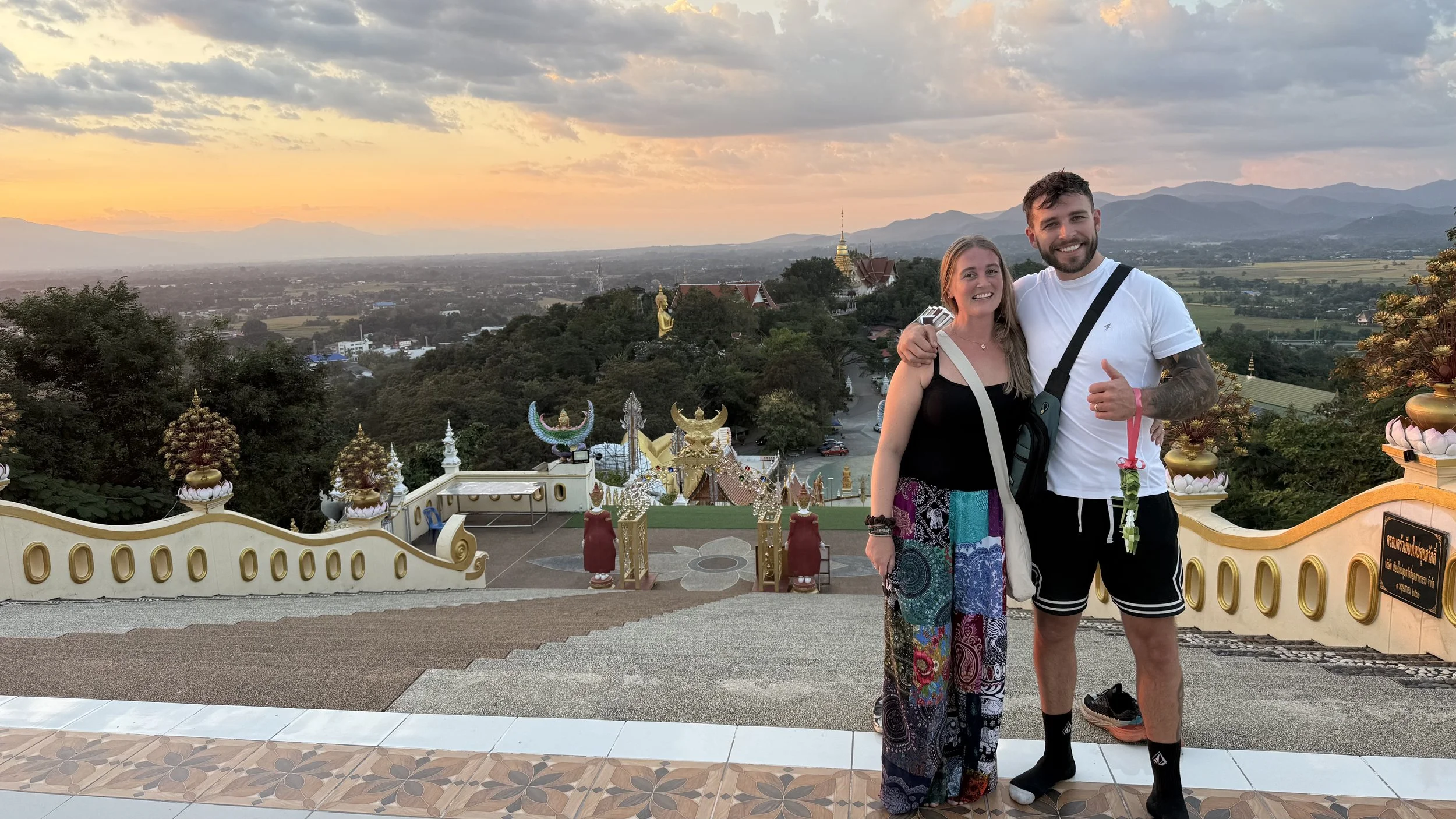 smiths on tour at doi saket temple in Chiang Mai