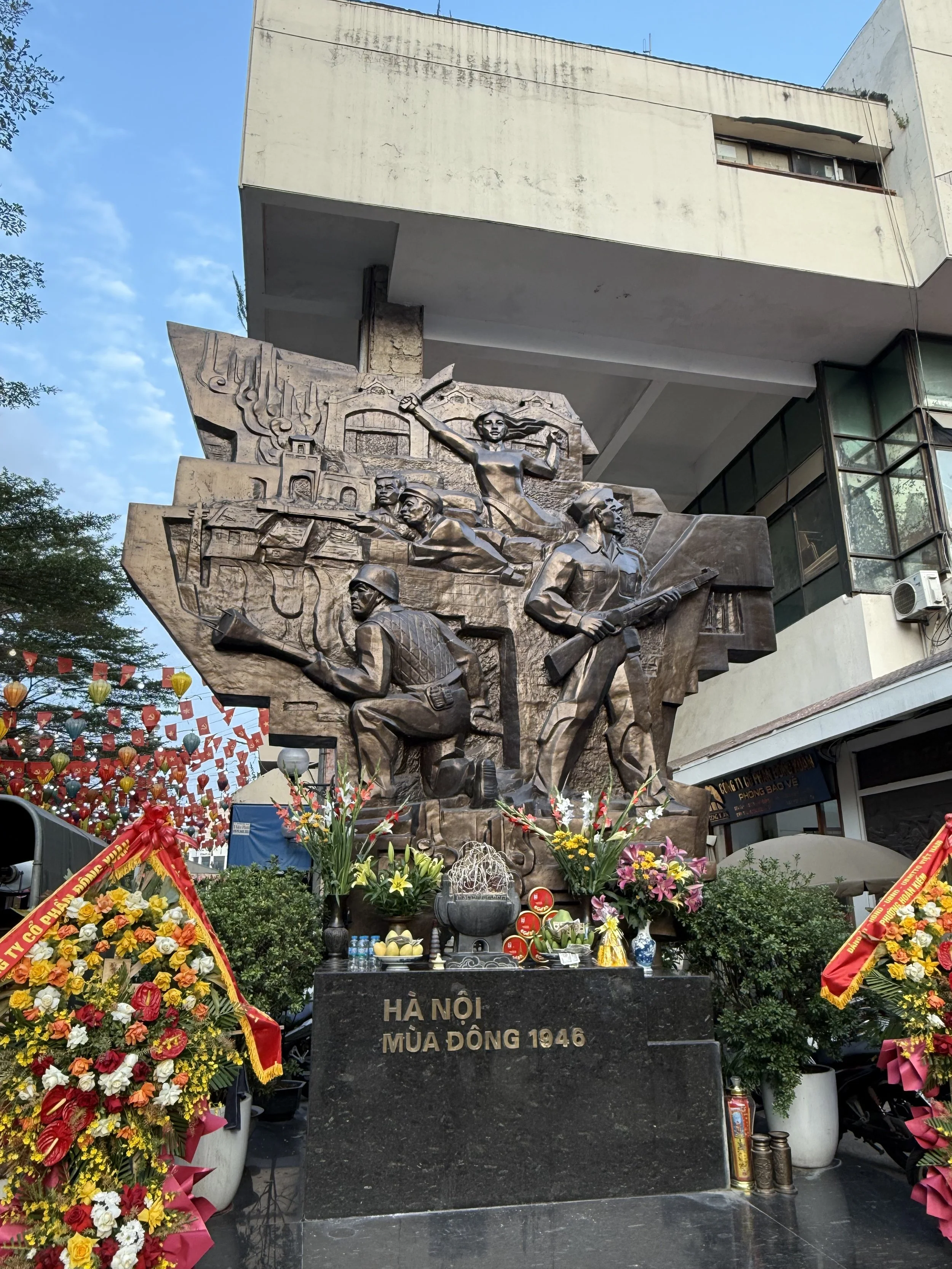 war memorial in Hanoi, Vietnam for worldschooling smiths on tour