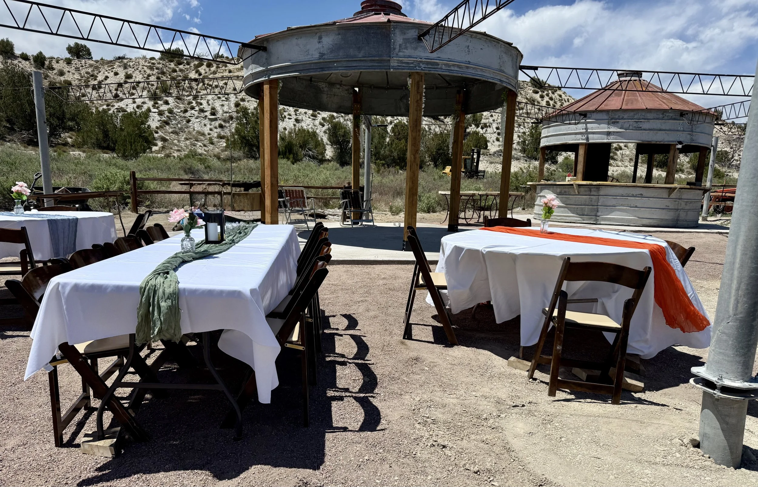 The silo dance floor gazebo at Lost Pond an affordable outdoor wedding venue near Canon City, Colorado