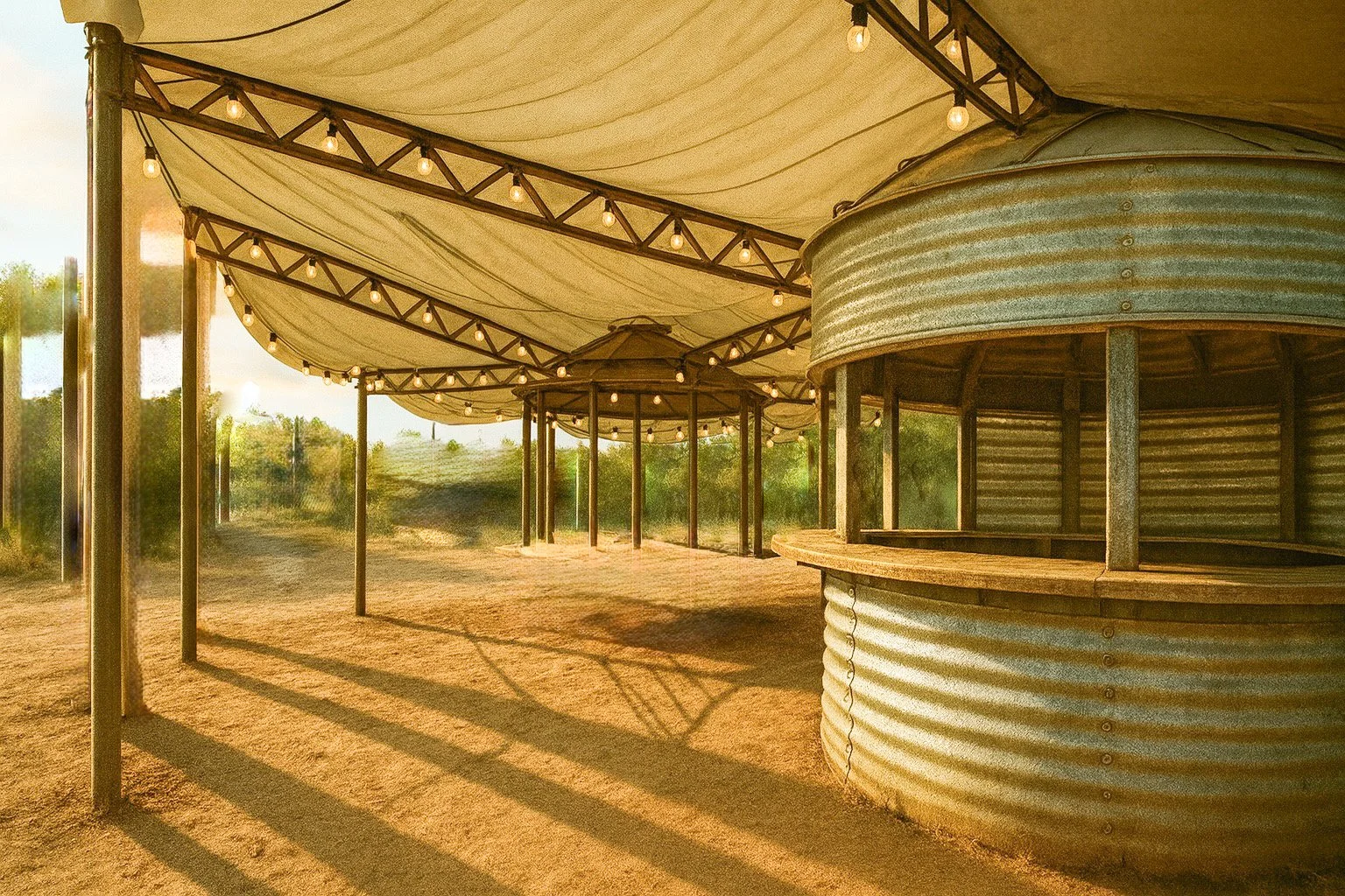 Covered wedding reception at Lost Pond Wedding Venue in Southern Colorado