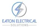 Eaton Electrical Solutions logo featuring a blue lightning bolt and circular design with the company name below
