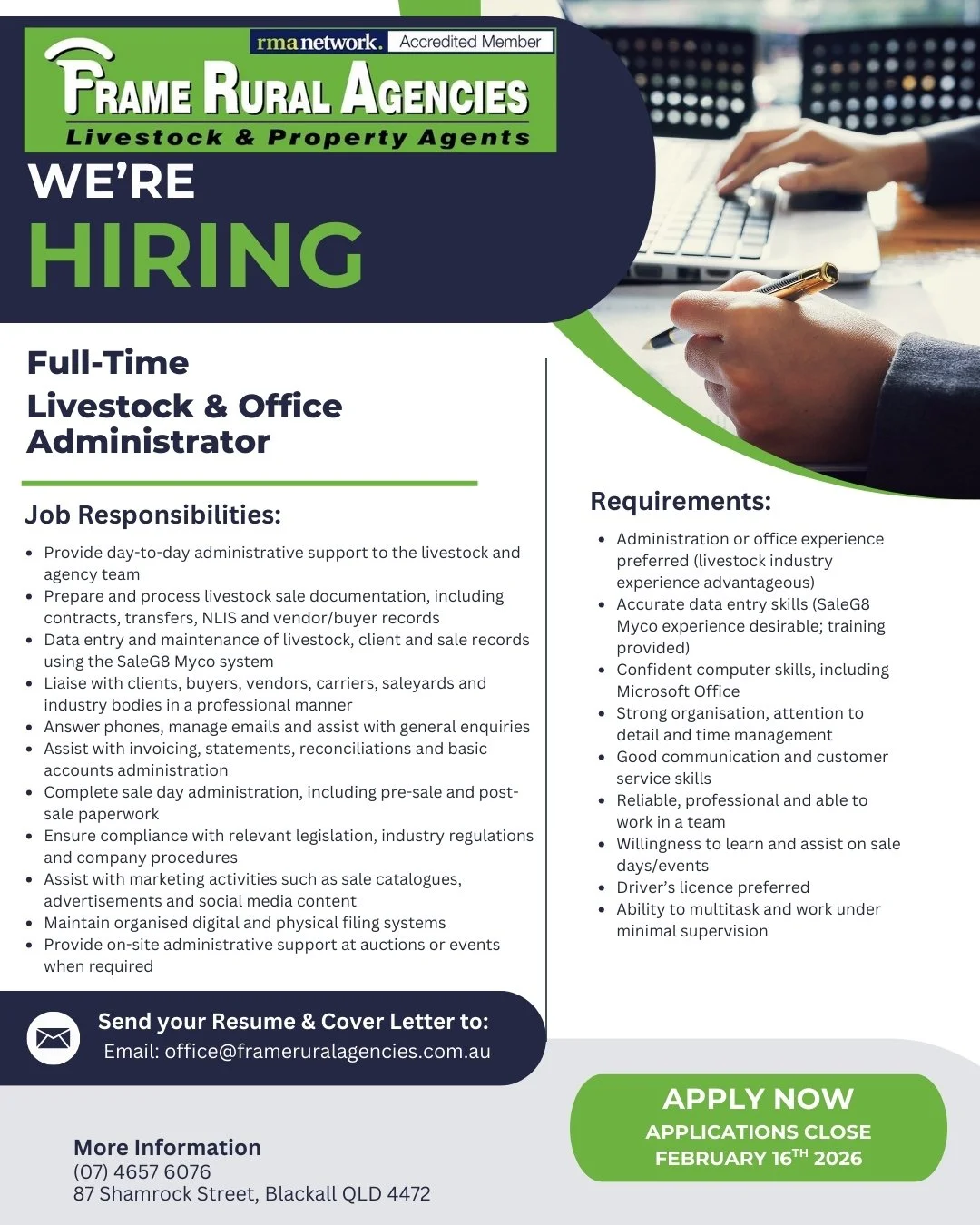 Livestock & Office Administrator