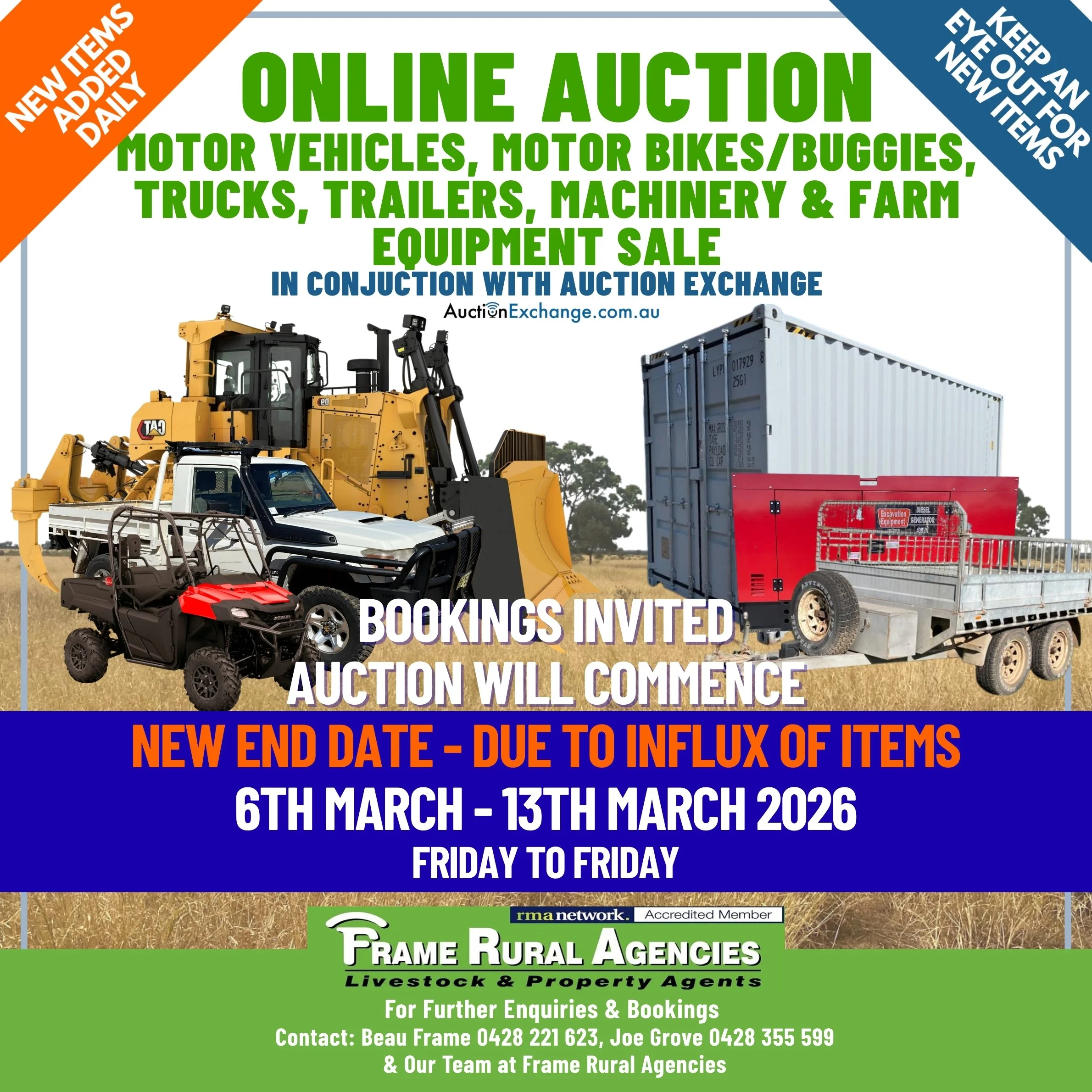 Frame Rural Agencies - Local Online Clearing Auction