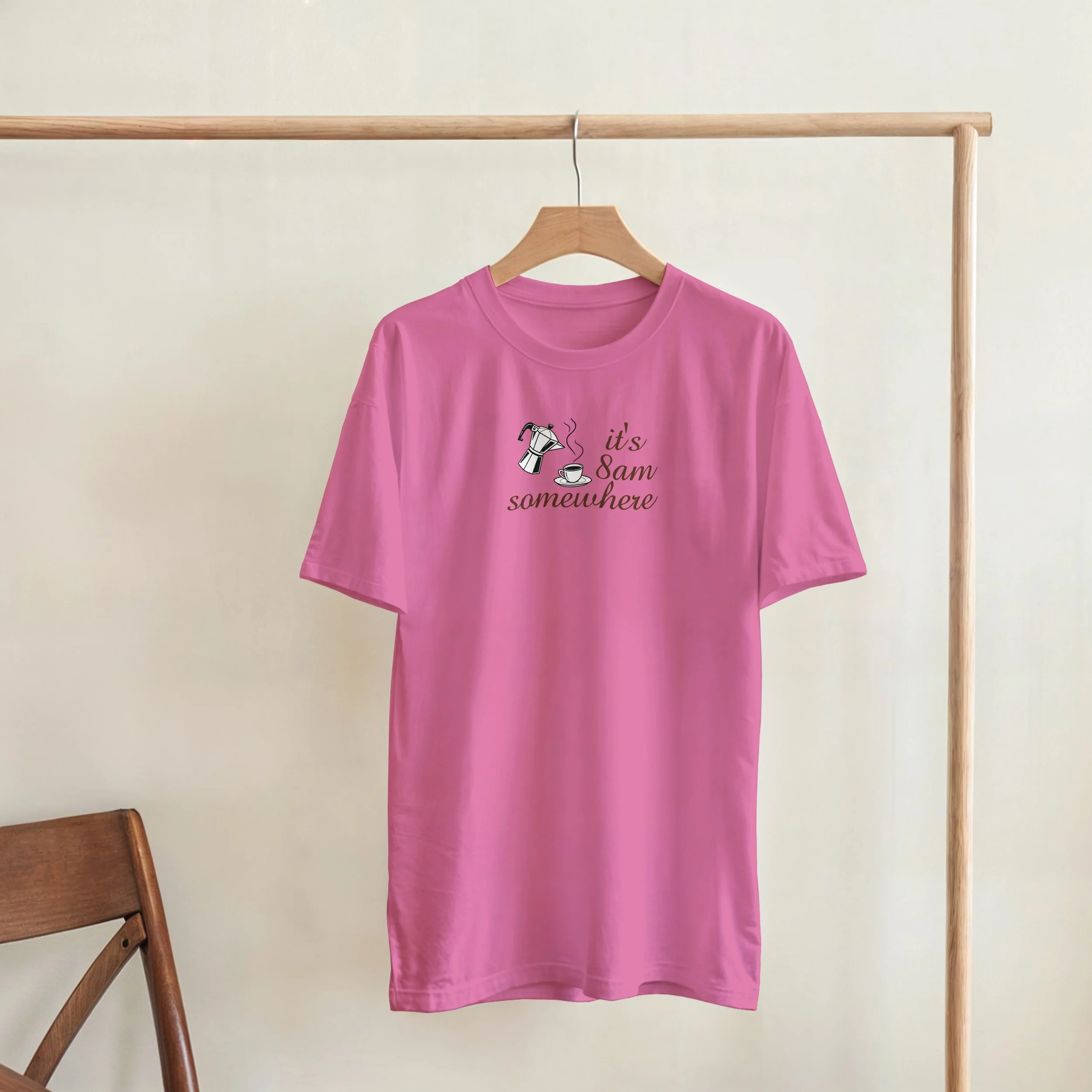 Its 8am Somewhere Coffee T-Shirt - Funny Casual Tee - Gift for Coffee Lovers