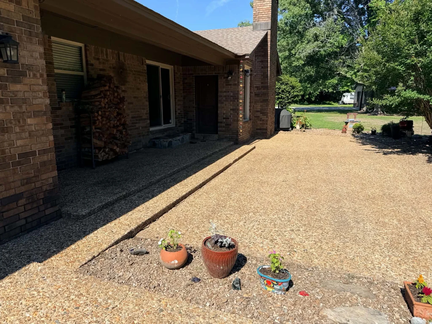 Completed outdoor property improvement by White River Lawn