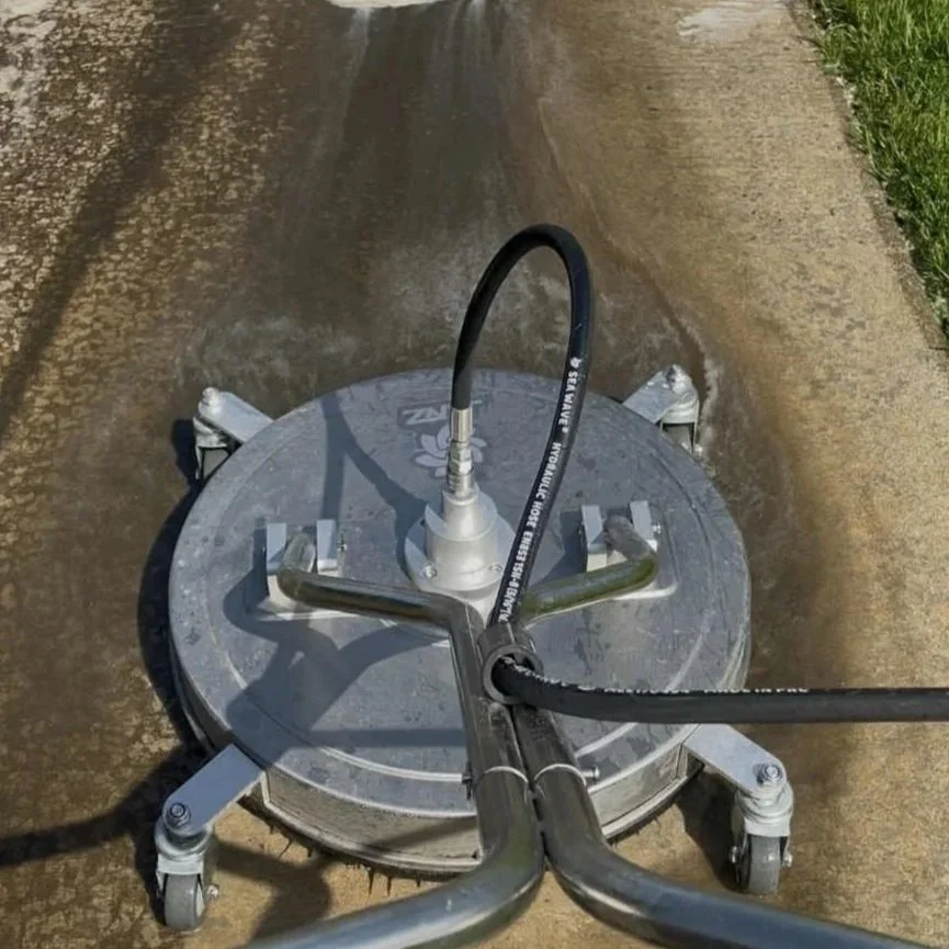 Driveway pressure washing result