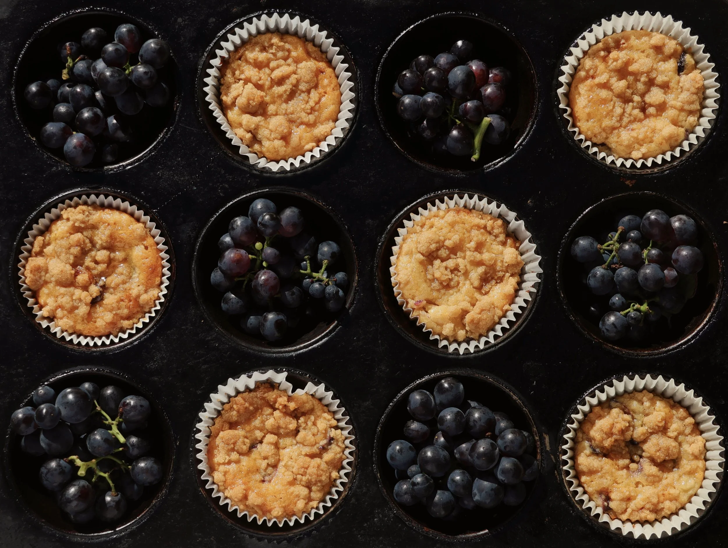 Pinot Noir Grape &amp; Honey Crumble Muffins