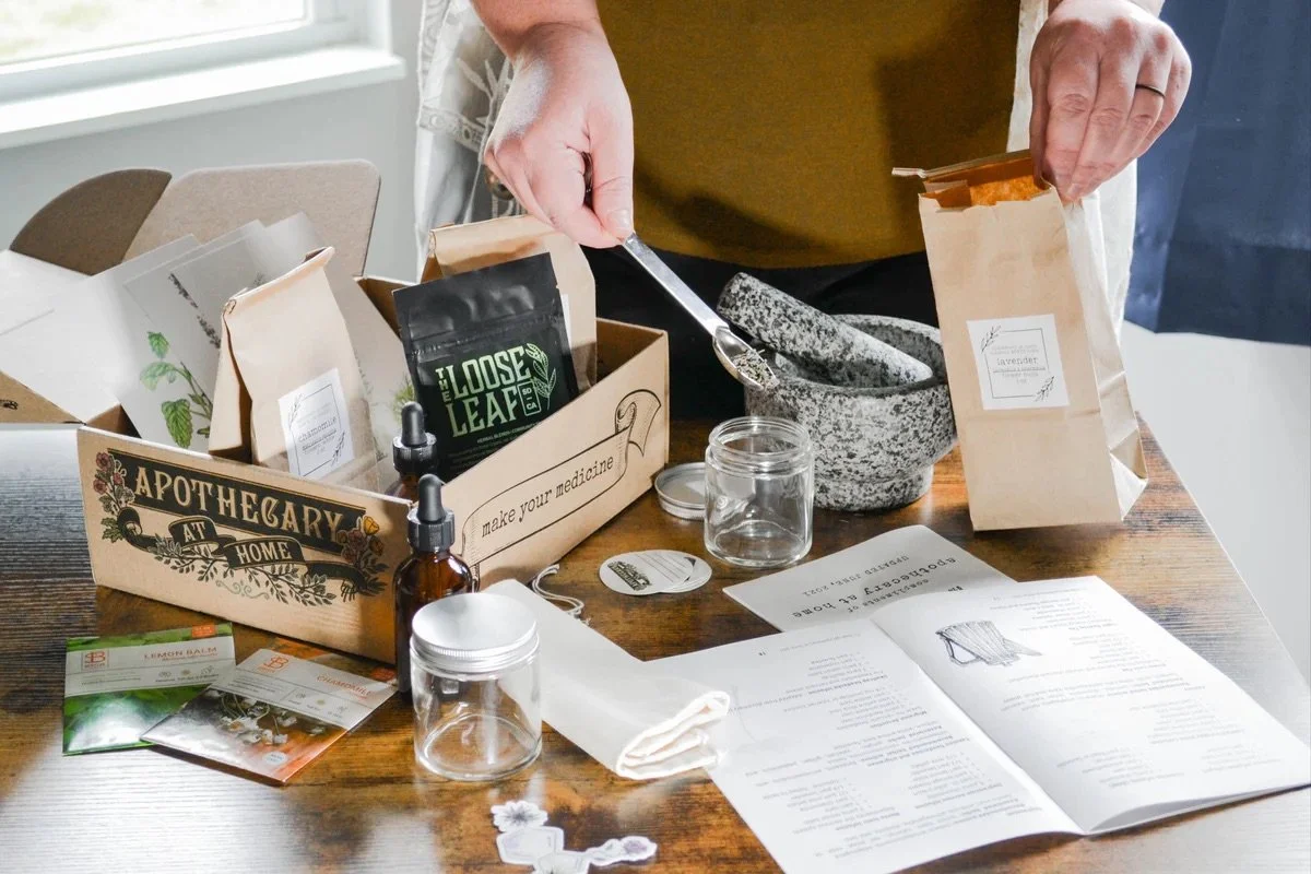 Grow your herbal wisdom one box at a time, Apothecary At Home delivers seasonal herbs, seeds, tools, guides, and classes each month for the plant-curious and the witchy slicers of life.