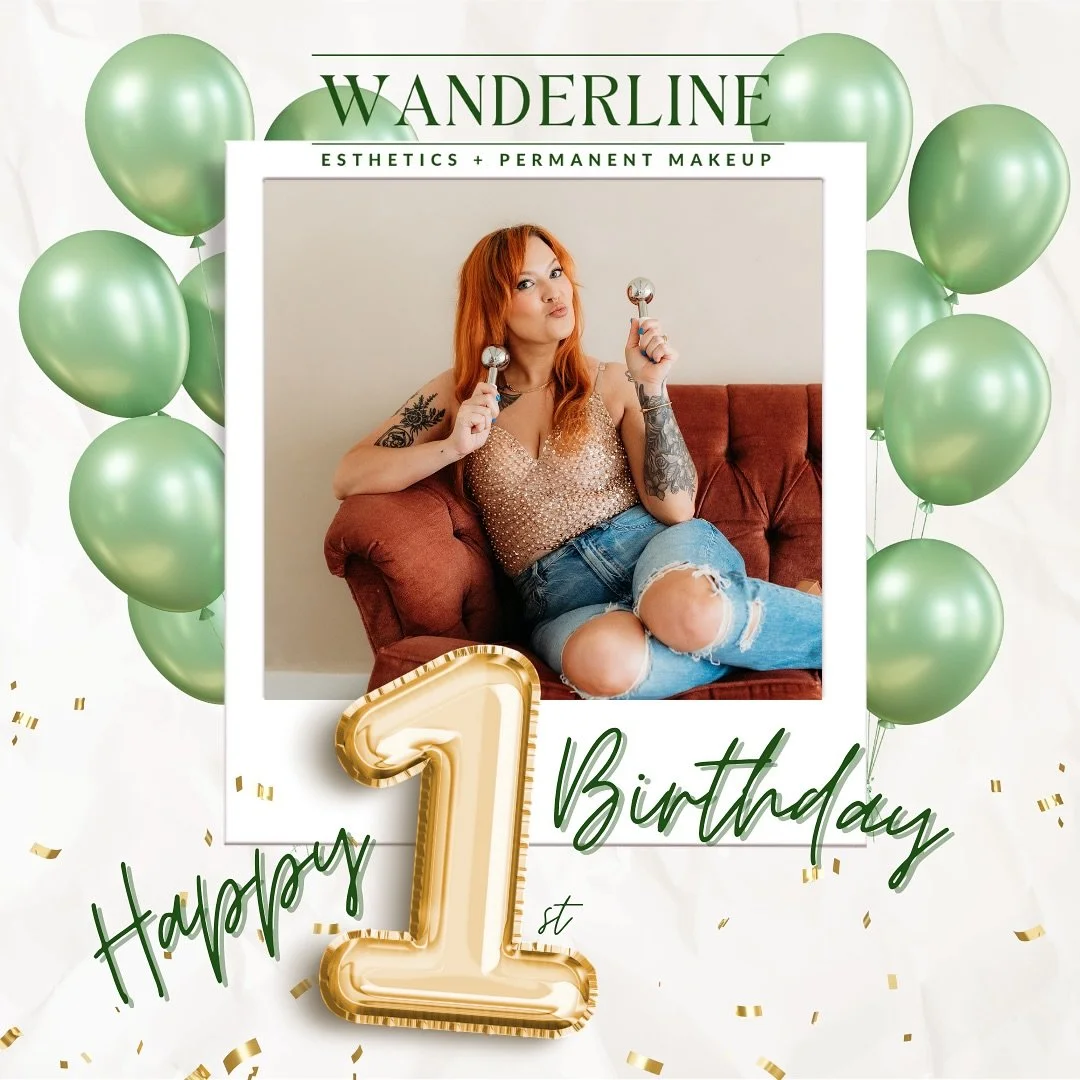 🎉✨ Wanderline turns ONE! ✨🎉
It&rsquo;s hard to believe it&rsquo;s already been a whole year since we opened our doors! From facials to peels, nano brows to new friendships &mdash; this journey has been more than I ever dreamed of. 💚

To celebrate,