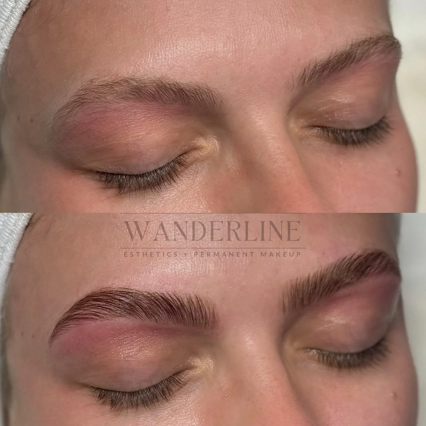 ✨Brow transformation goals ✨

Check out this stunning before &amp; after from a brow lamination and tint session on my beautiful blonde client! 🤍

We enhanced her natural brow shape, added fullness, and gave her a soft tint to define those lighter h