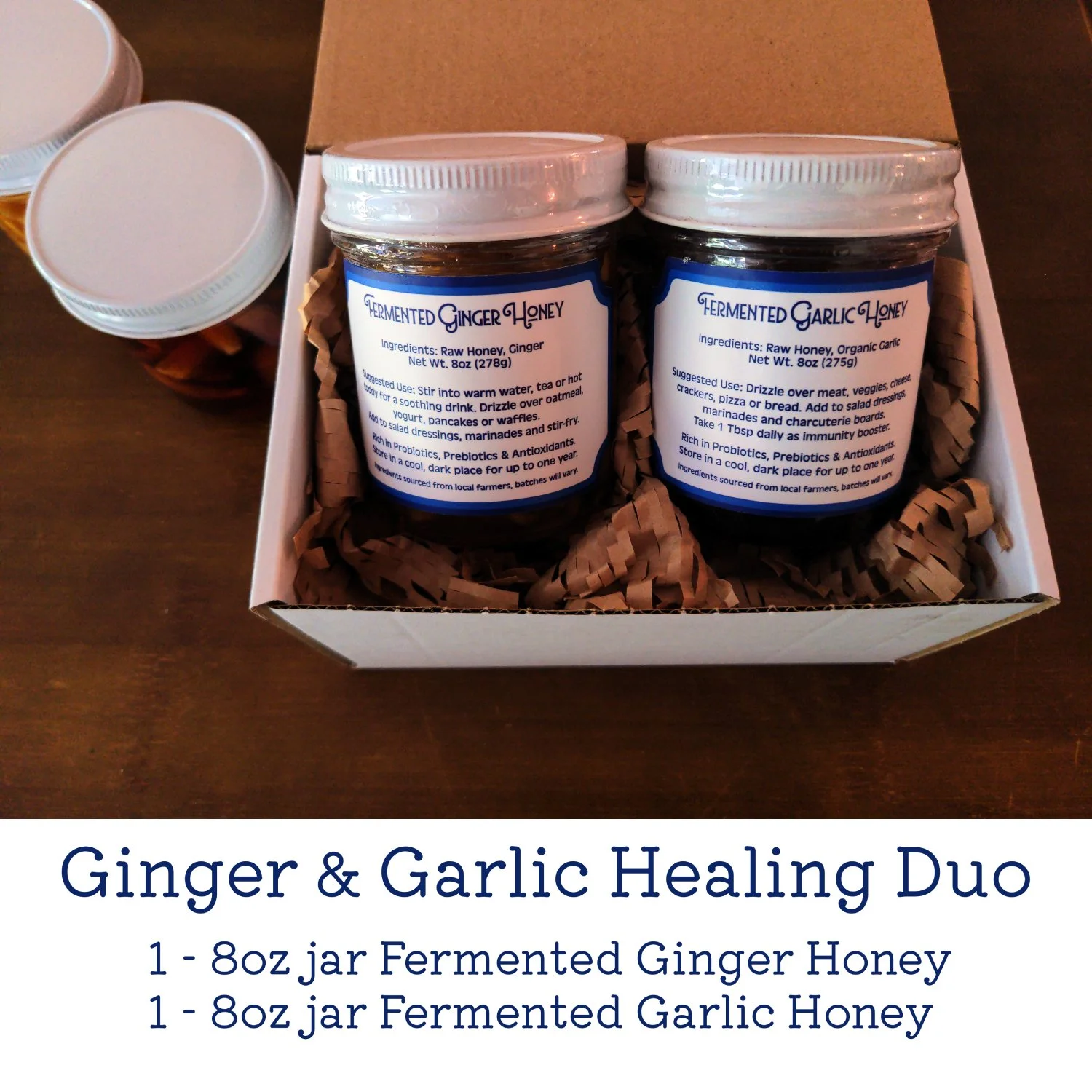 Ginger & Garlic Duo, Honey Gift Set