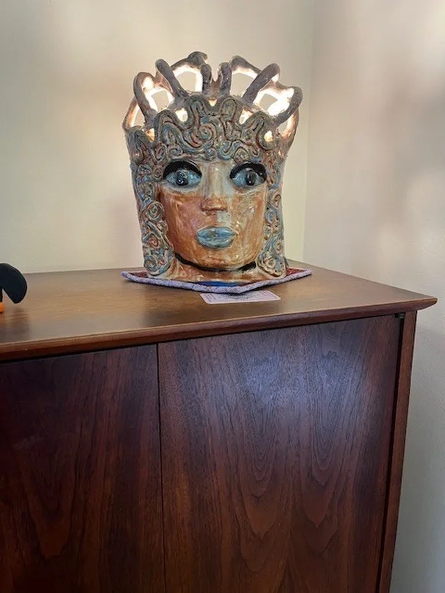 It is honestly a dream come true to receive an email from a pottery buyer with a photo of the Medusa lamp placed in their home. I feel so lucky that my piece has found a home that cherishes her. When I was making this Medusa, I felt a sense of magic 