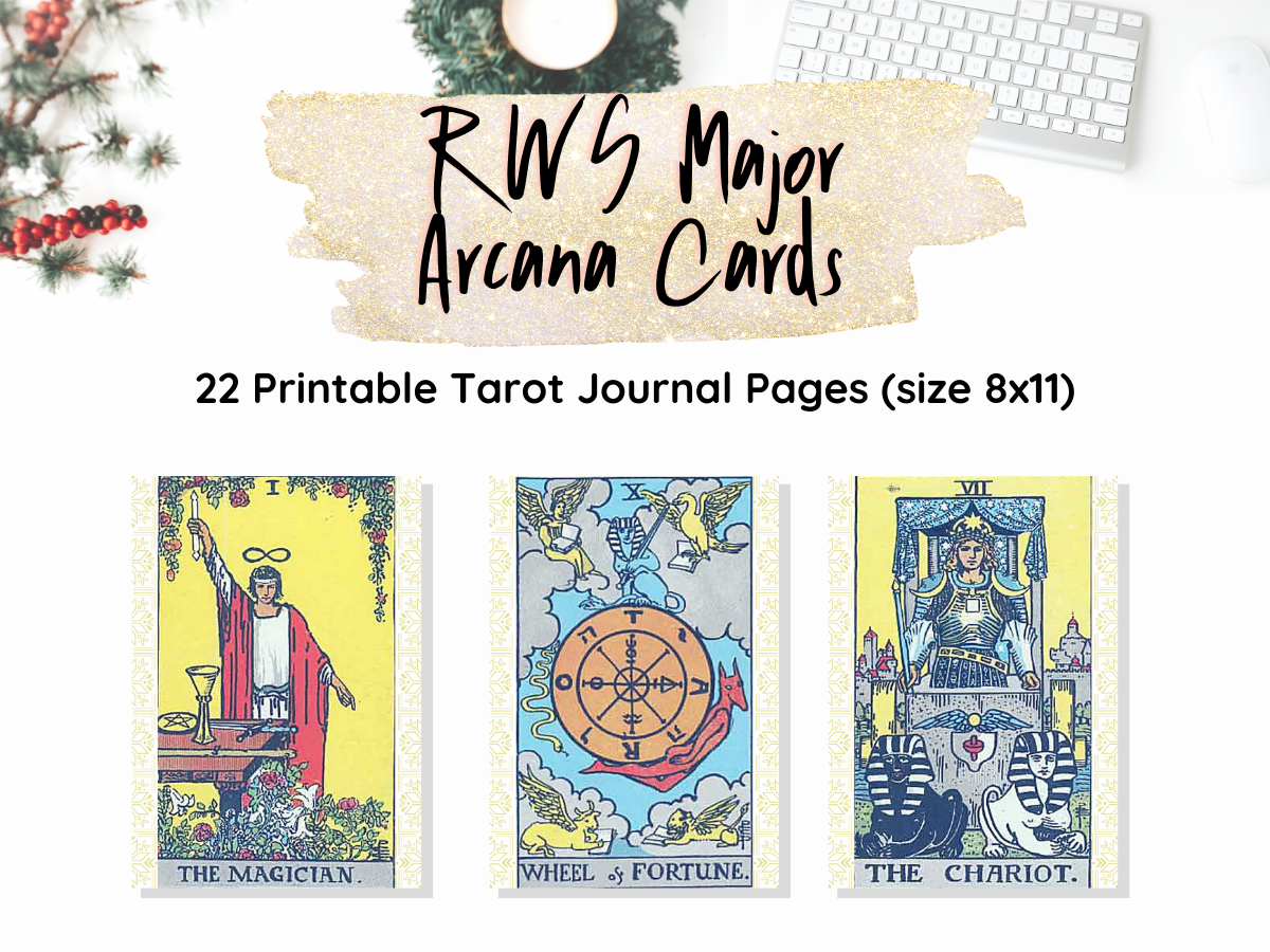 A4 Rider-Waite Smith Page Inserts, Instant Download Printable, Tarot Bullet Journal Pages, Print from Home Bujo Inserts