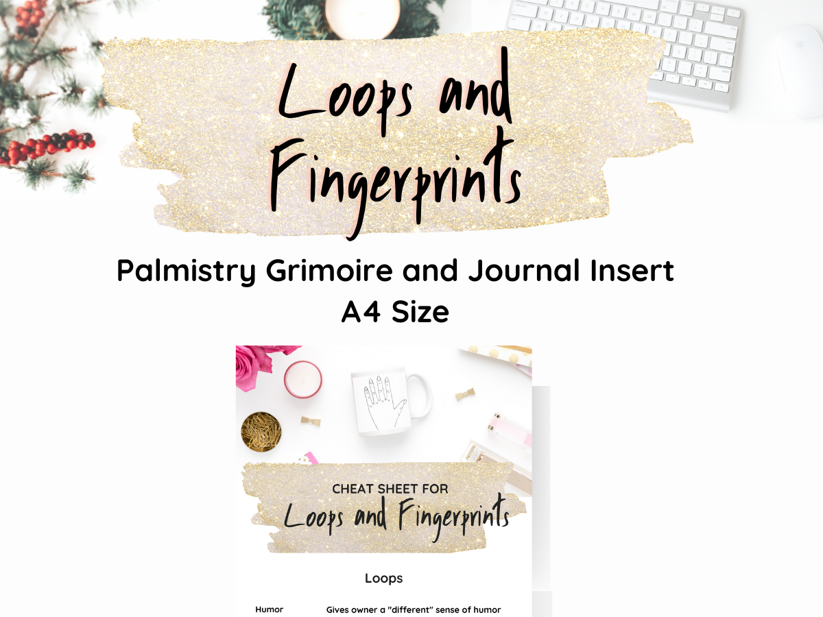 Loops and Fingerprints Cheat Sheet for Intuitive Divination and Psychic Palmistry Development