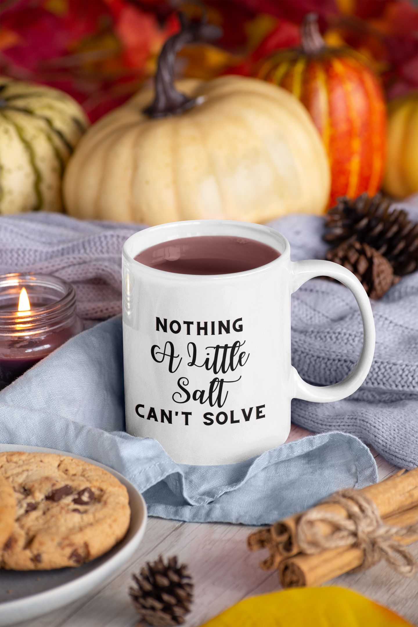 Nothing a Little Salt Can't Solve Funny Coffee Mug, Sassy Witch Mugs for Last Minute Gifts
