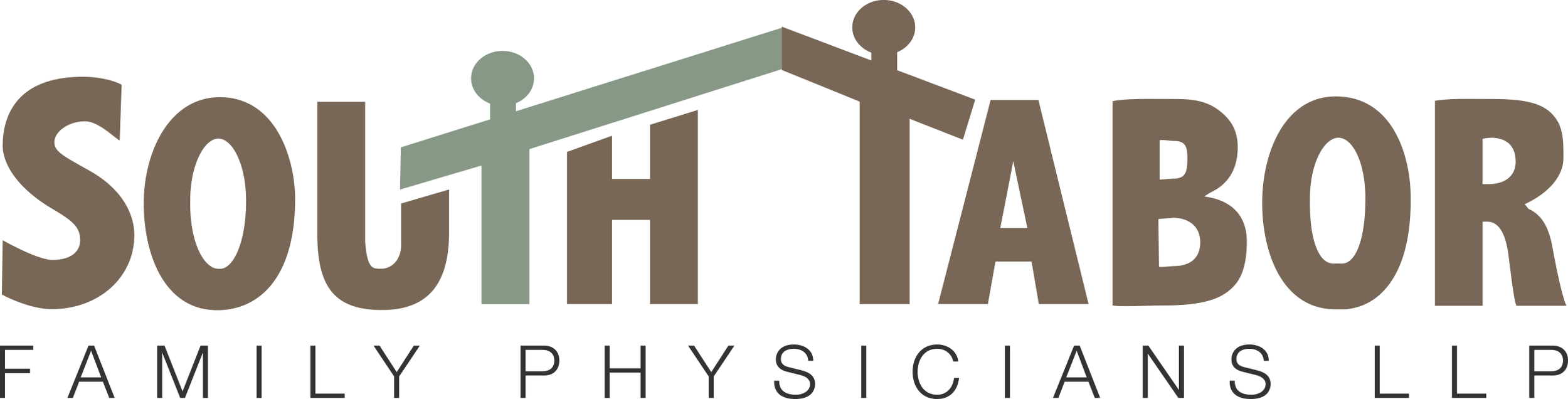 Logo for South Tabor Family Physicians, featuring stylized house and tree design.