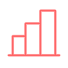 A simple bar chart with three vertical bars of increasing height from left to right.