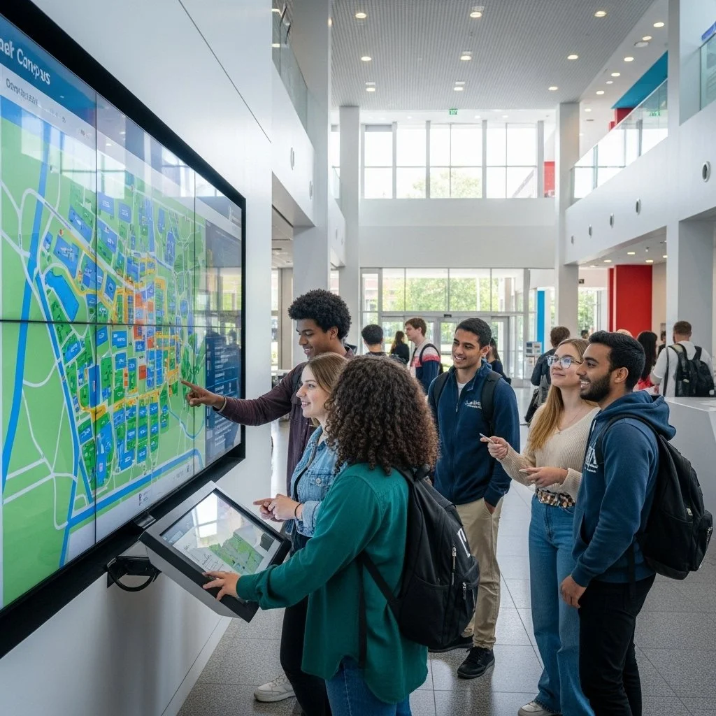 Interactive digital campus wayfinding display