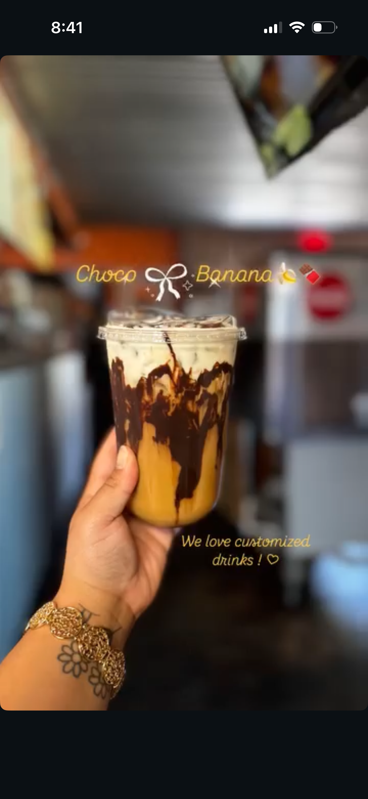 Chocolate banana latte