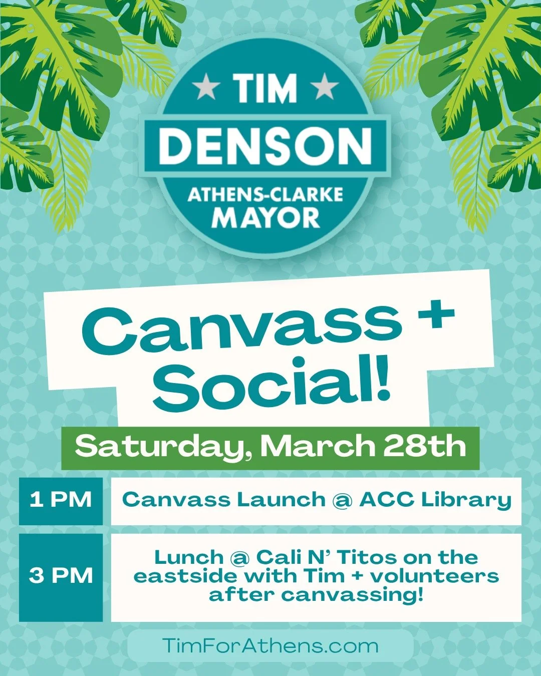 Saturday Canvassing! (March 28)