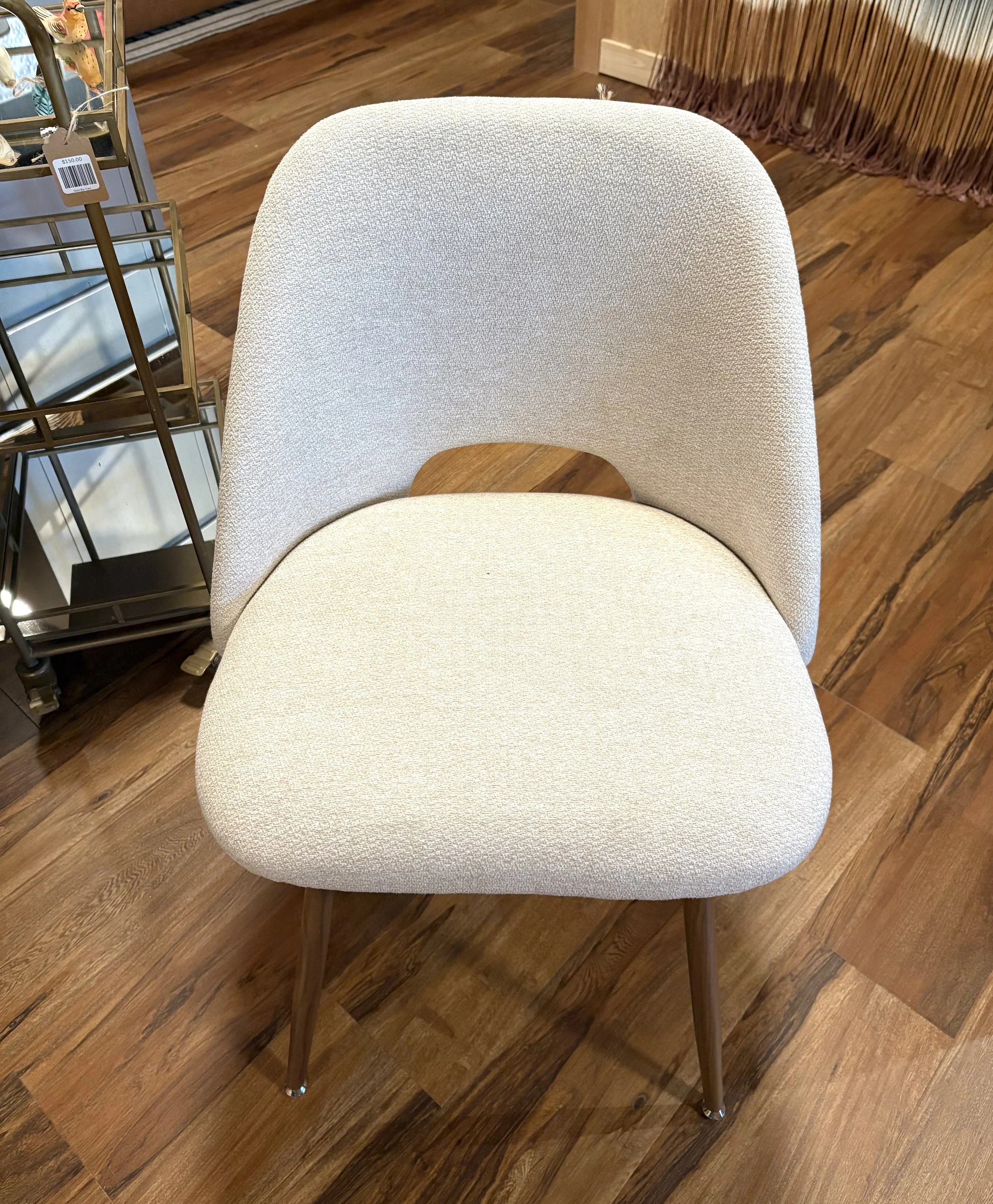 Cream Boucle Dining Chairs (4)