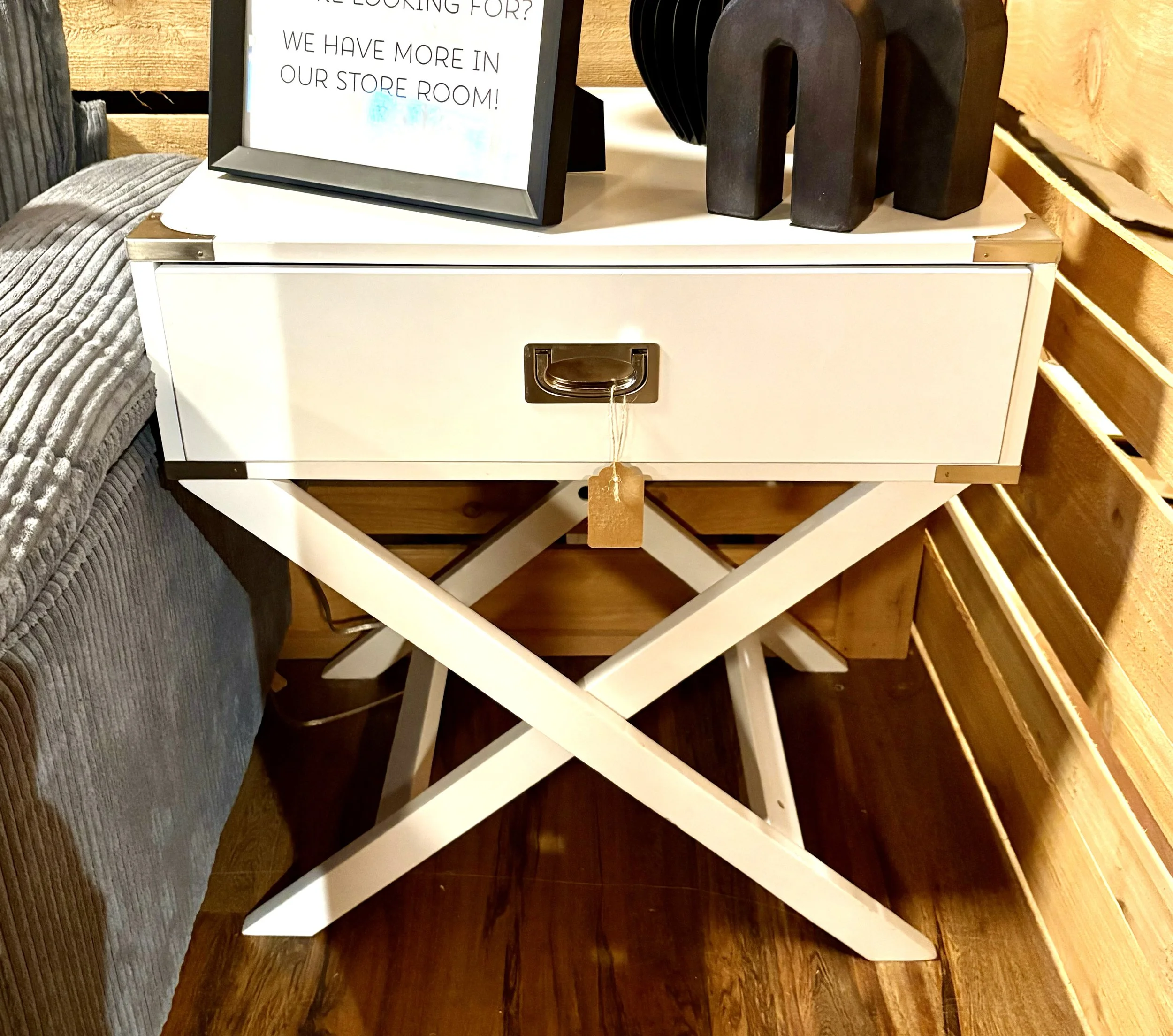 White campaign side table (2)