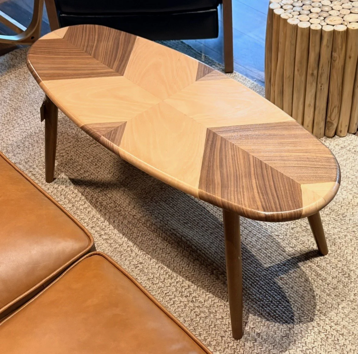 Custom Made Walnut "Surfboard" Coffee Table